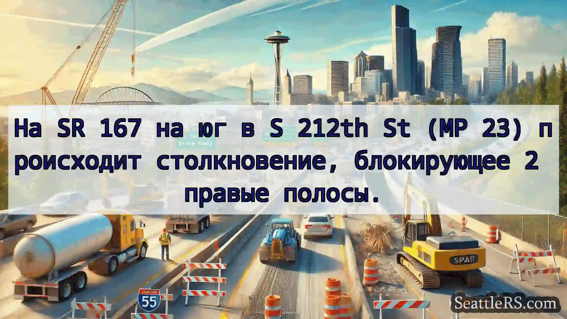 Транспортные новости Сиэтла На SR 167 на юг в S 212th St (MP