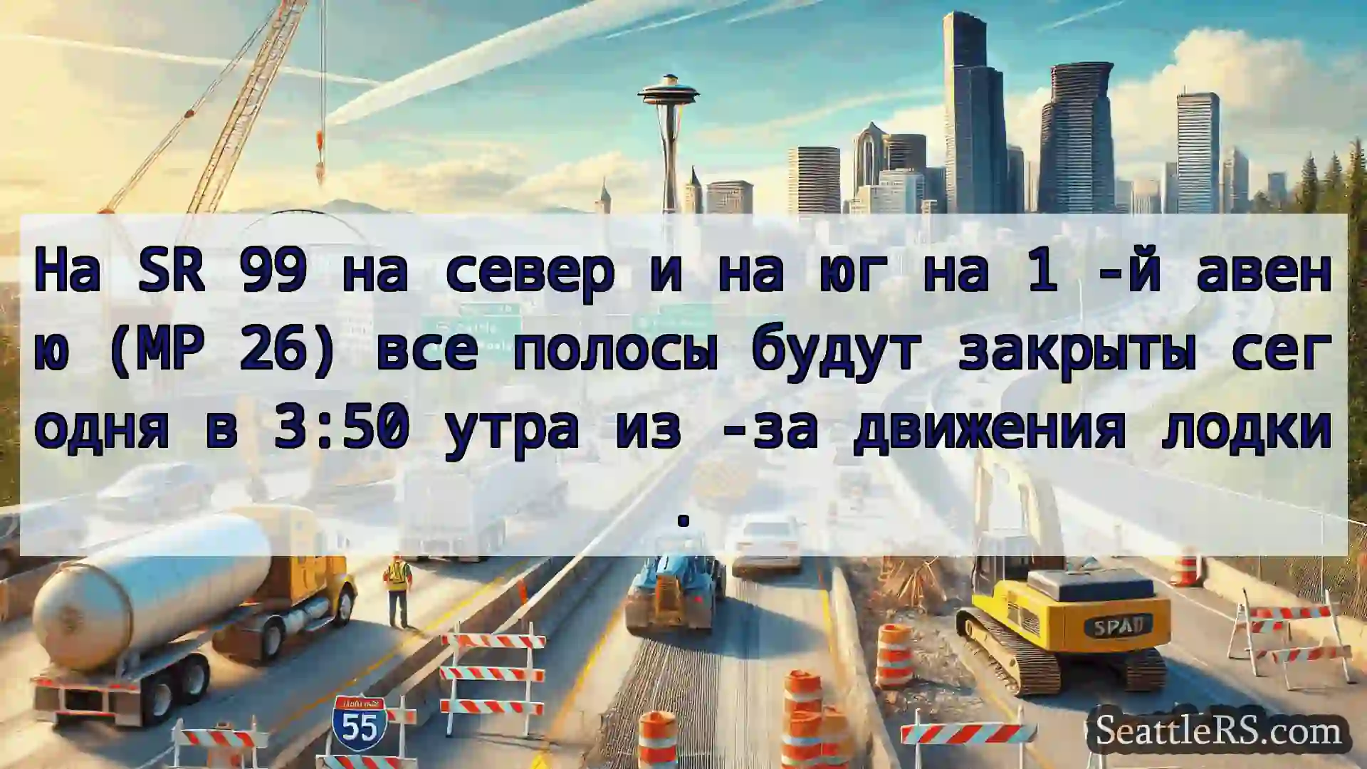 Транспортные новости Сиэтла На SR 99 на север и на юг на 1 -й