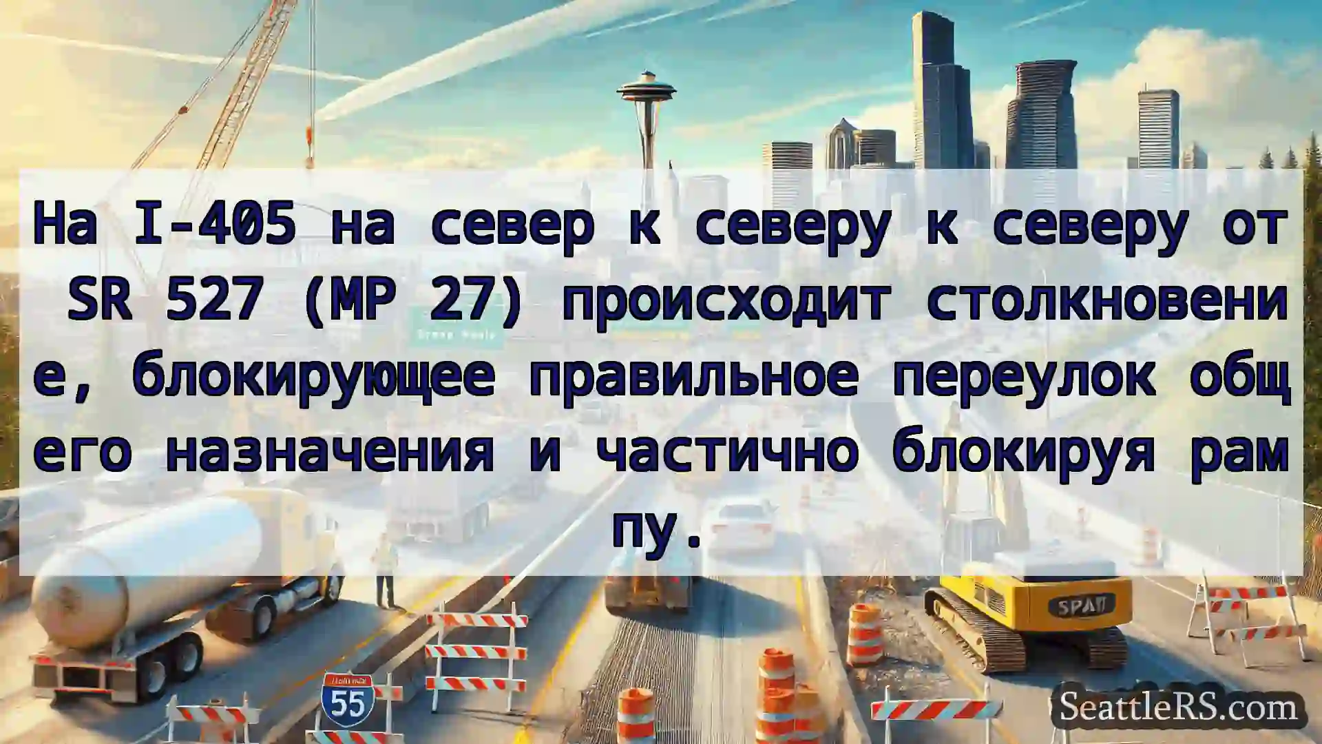 Транспортные новости Сиэтла На I-405 на север к северу к