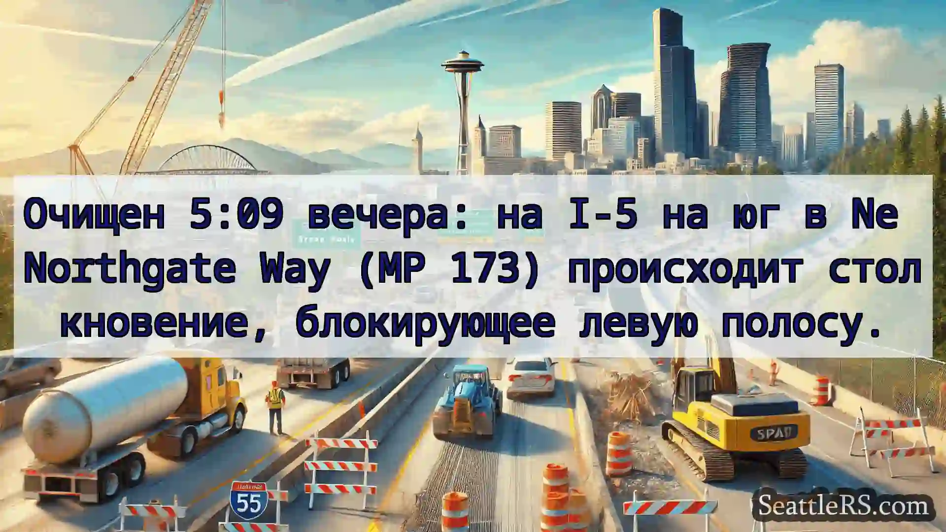 Транспортные новости Сиэтла Очищен 5:09 вечера: на I-5 на юг в