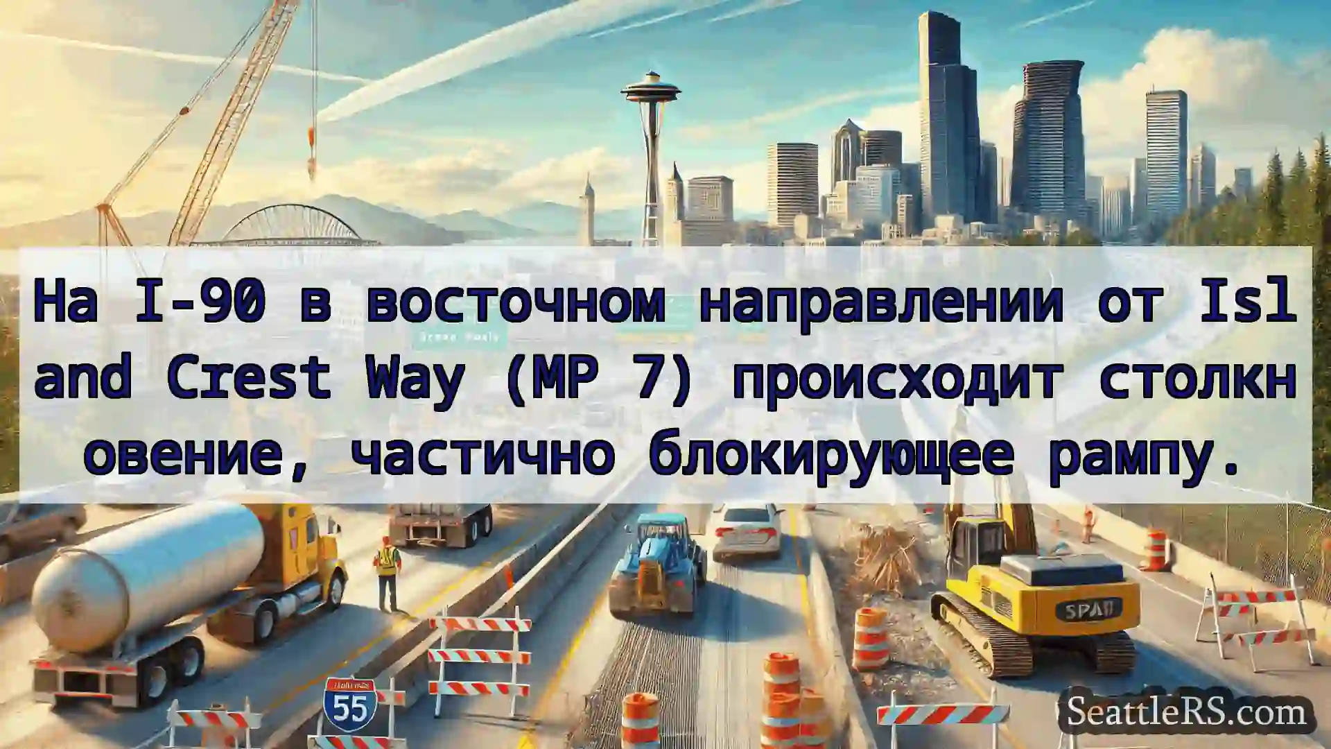 Транспортные новости Сиэтла На I-90 в восточном направлении от