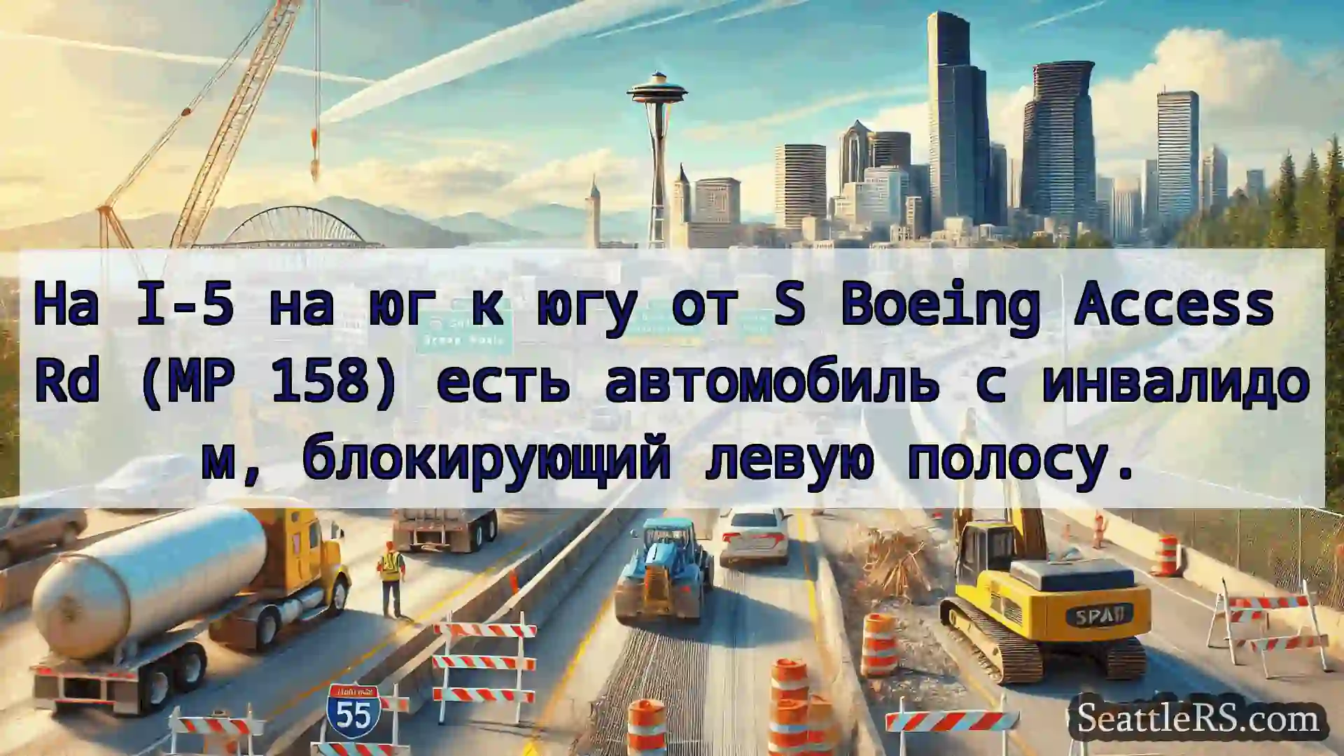 Транспортные новости Сиэтла На I-5 на юг к югу от S Boeing