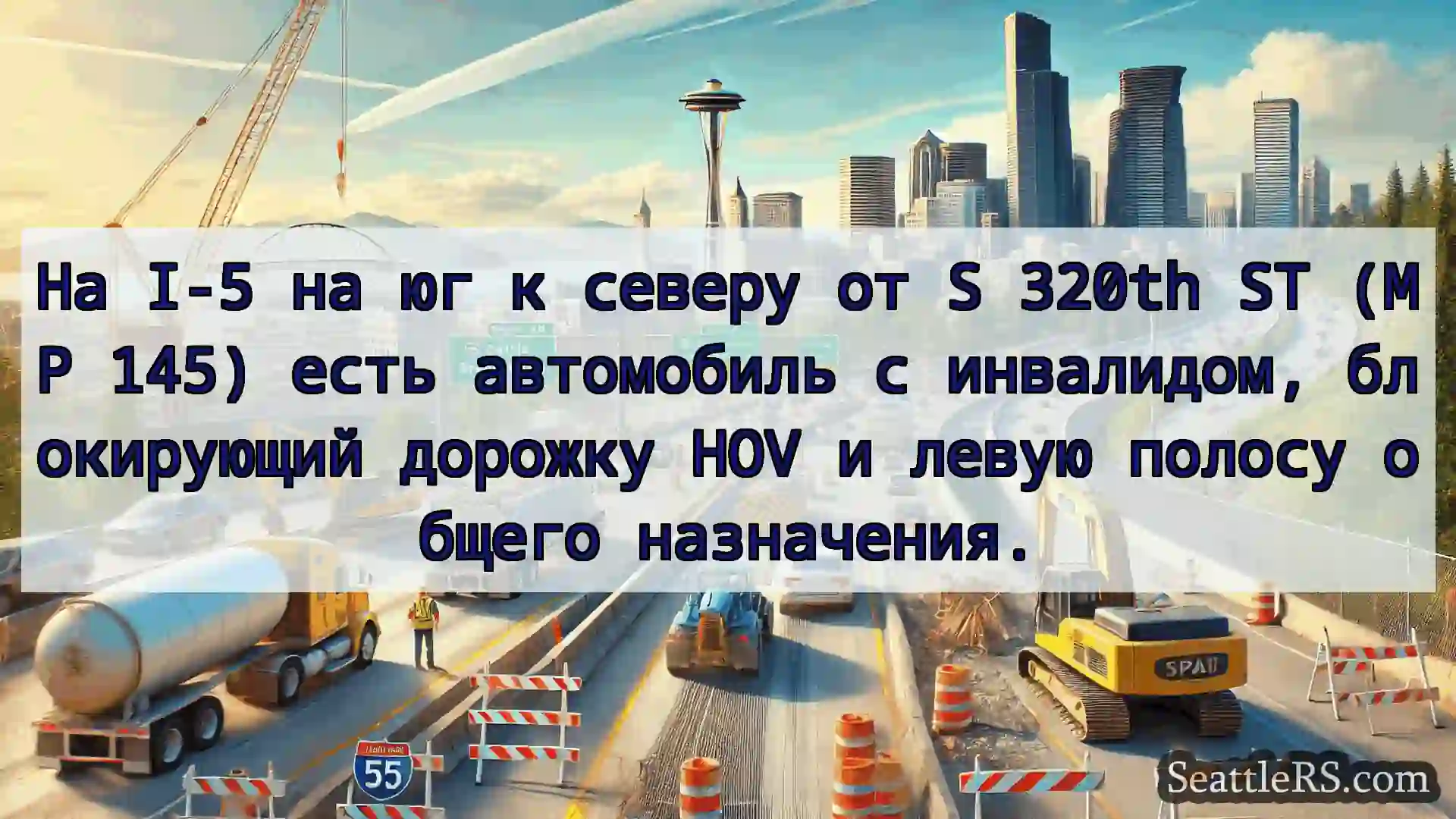 Транспортные новости Сиэтла На I-5 на юг к северу от S 320th