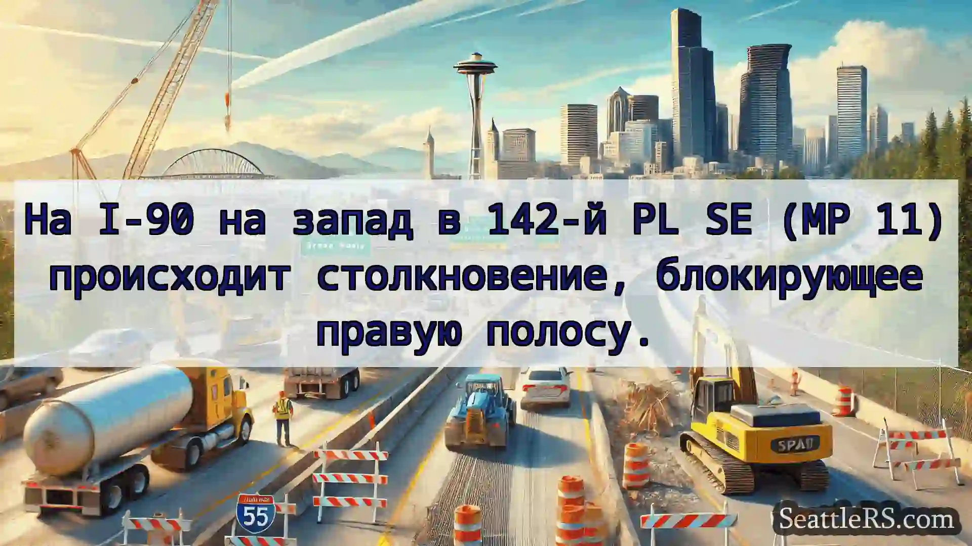 Транспортные новости Сиэтла На I-90 на запад в 142-й PL SE (MP