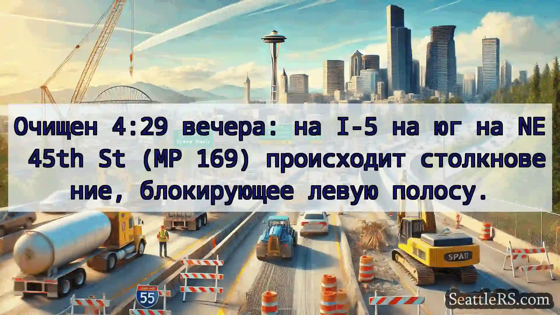 Транспортные новости Сиэтла Очищен 4:29 вечера: на I-5 на юг