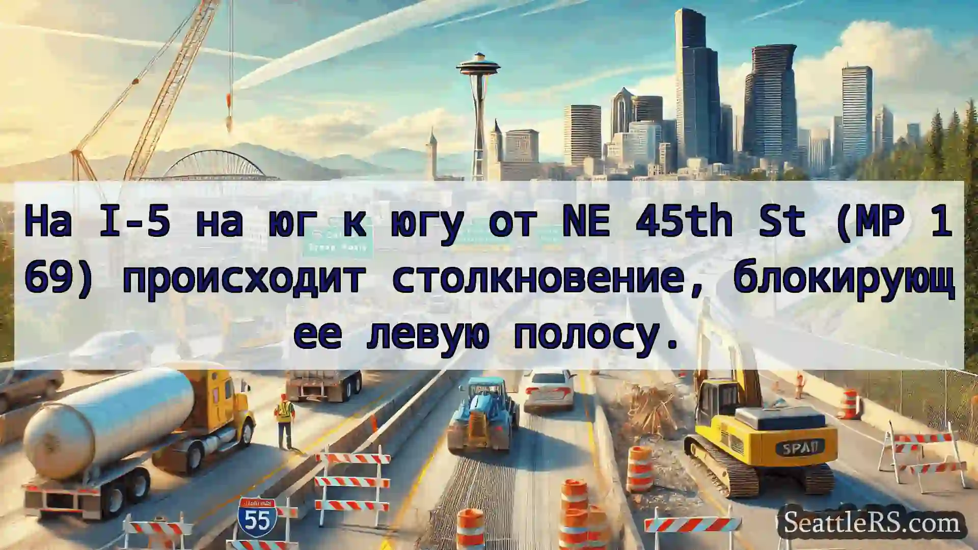 Транспортные новости Сиэтла На I-5 на юг к югу от NE 45th St