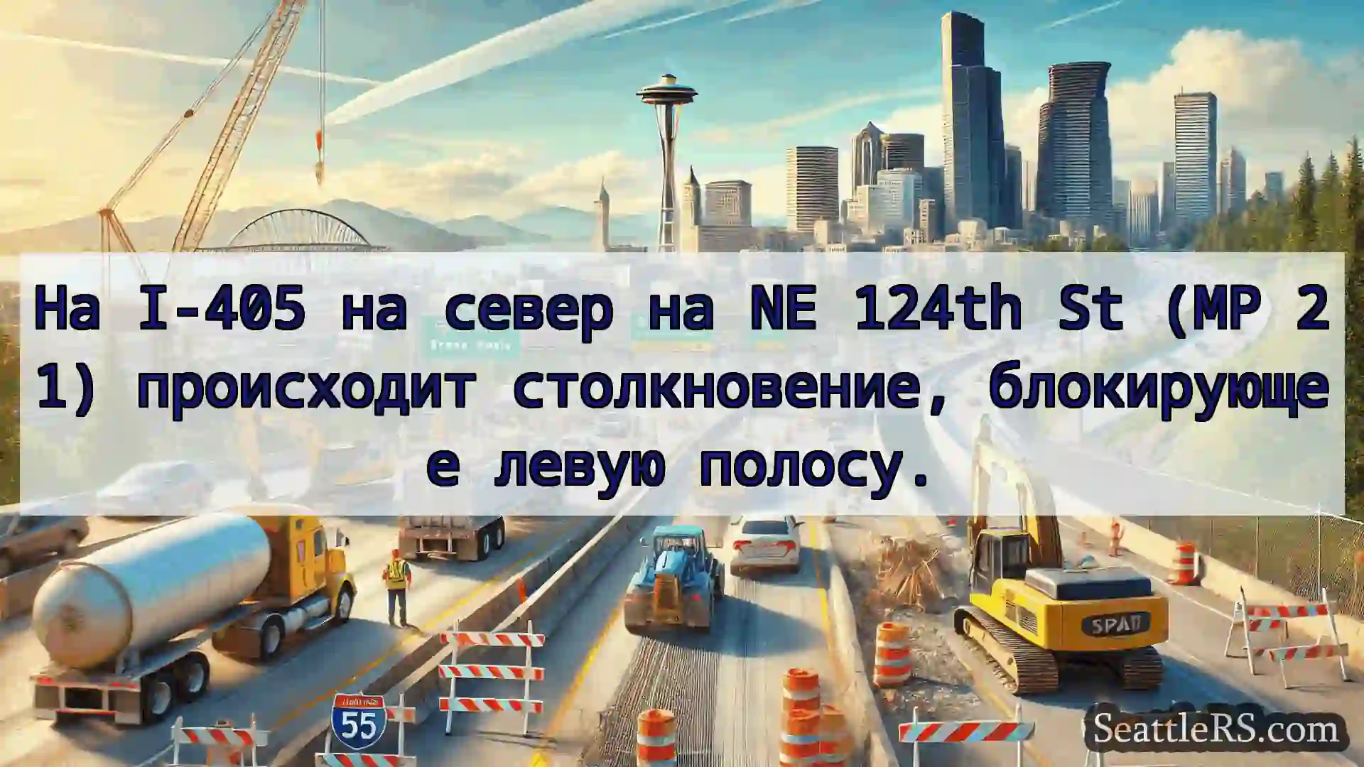 Транспортные новости Сиэтла На I-405 на север на NE 124th St