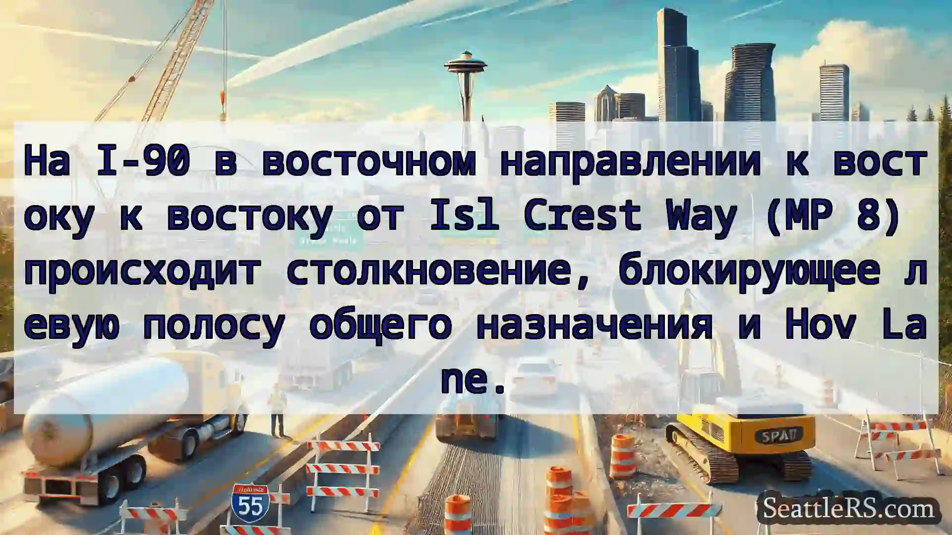 Транспортные новости Сиэтла На I-90 в восточном направлении к