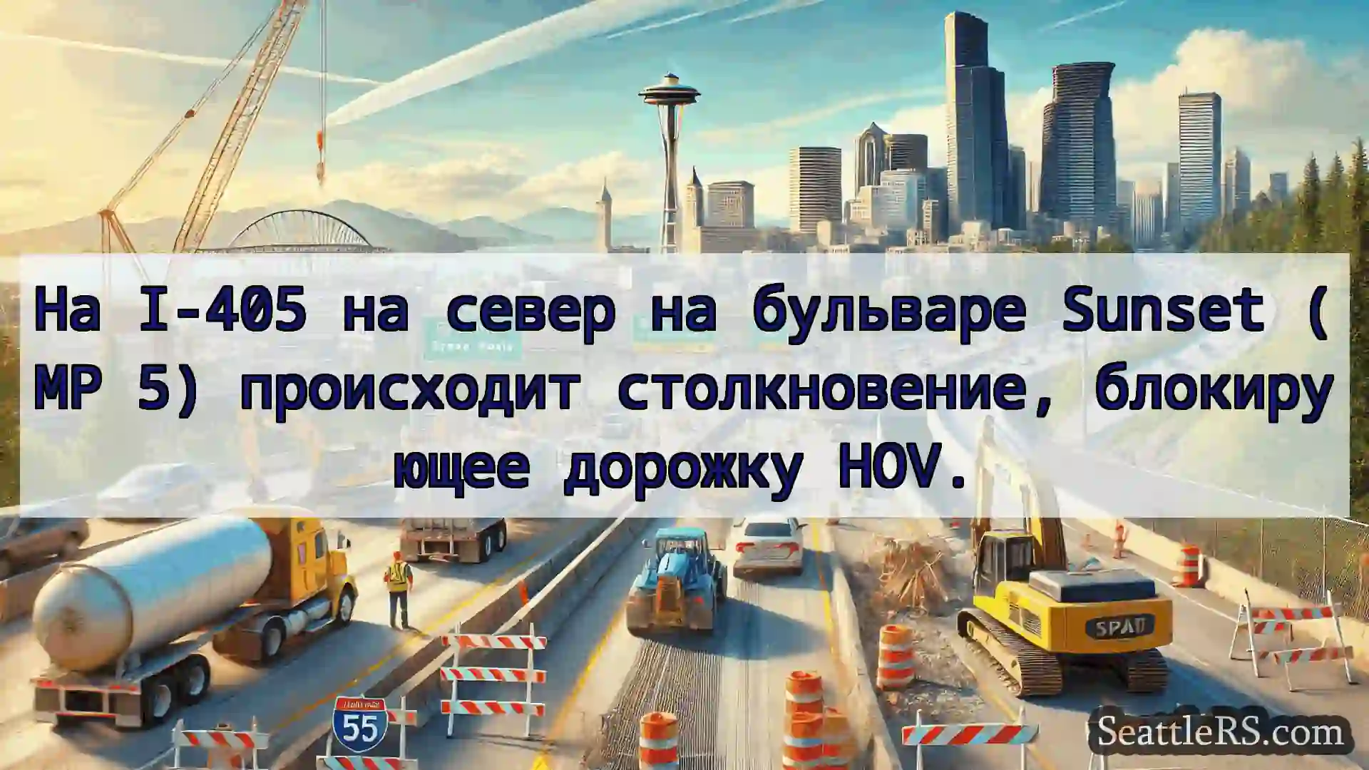 Транспортные новости Сиэтла На I-405 на север на бульваре