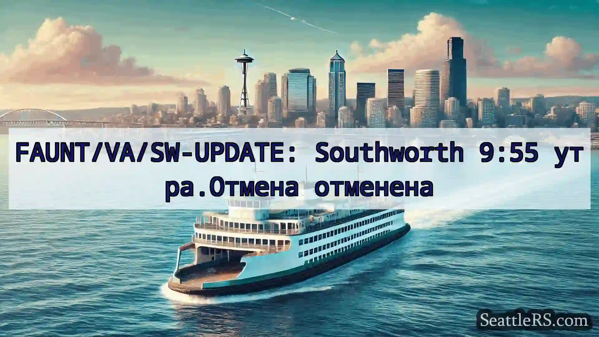 Сиэтл паромные новости FAUNT/VA/SW-UPDATE: Southworth