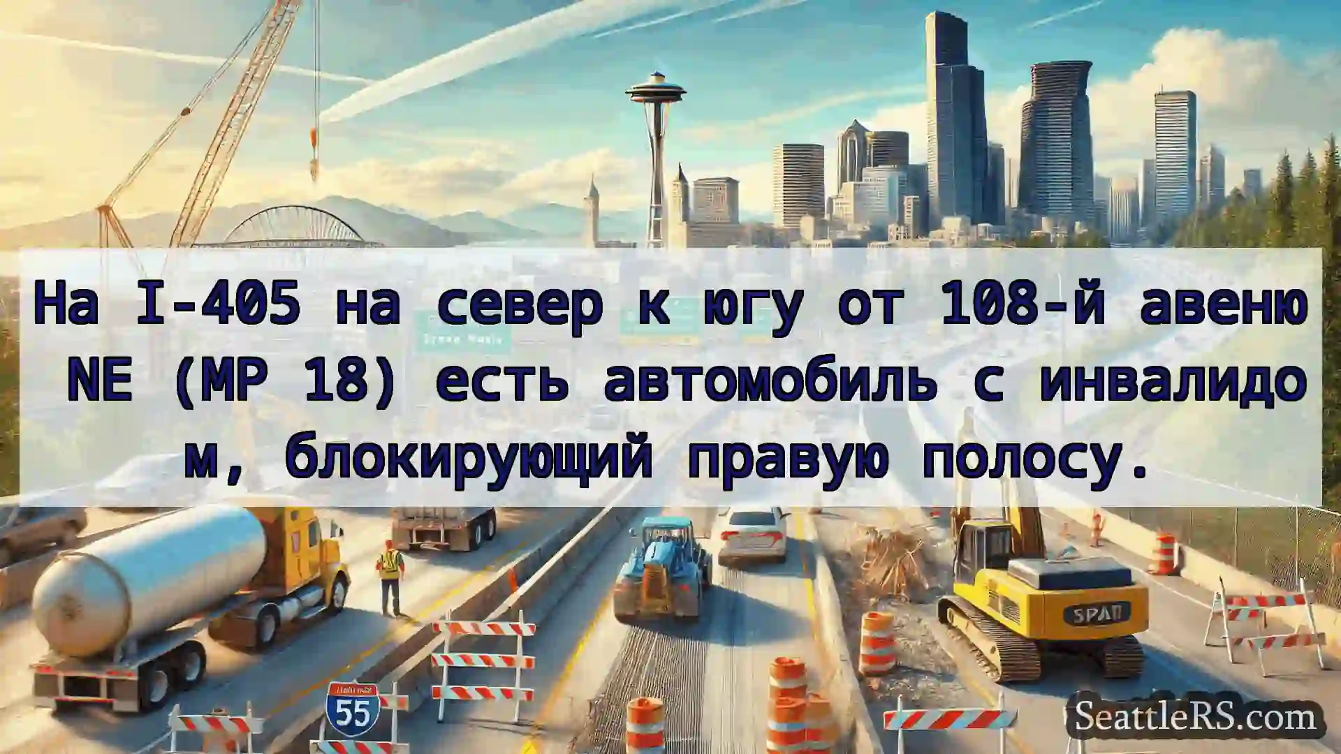 Транспортные новости Сиэтла На I-405 на север к югу от 108-й