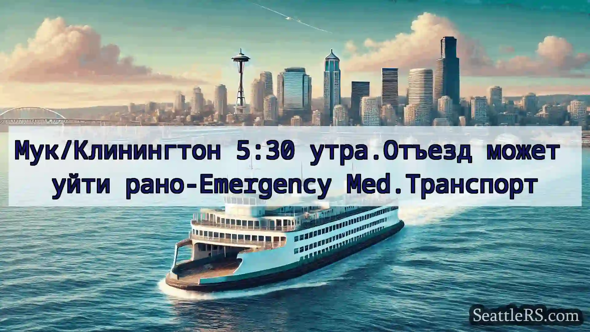 Сиэтл паромные новости Мук/Клинингтон 5:30 утра.Отъезд