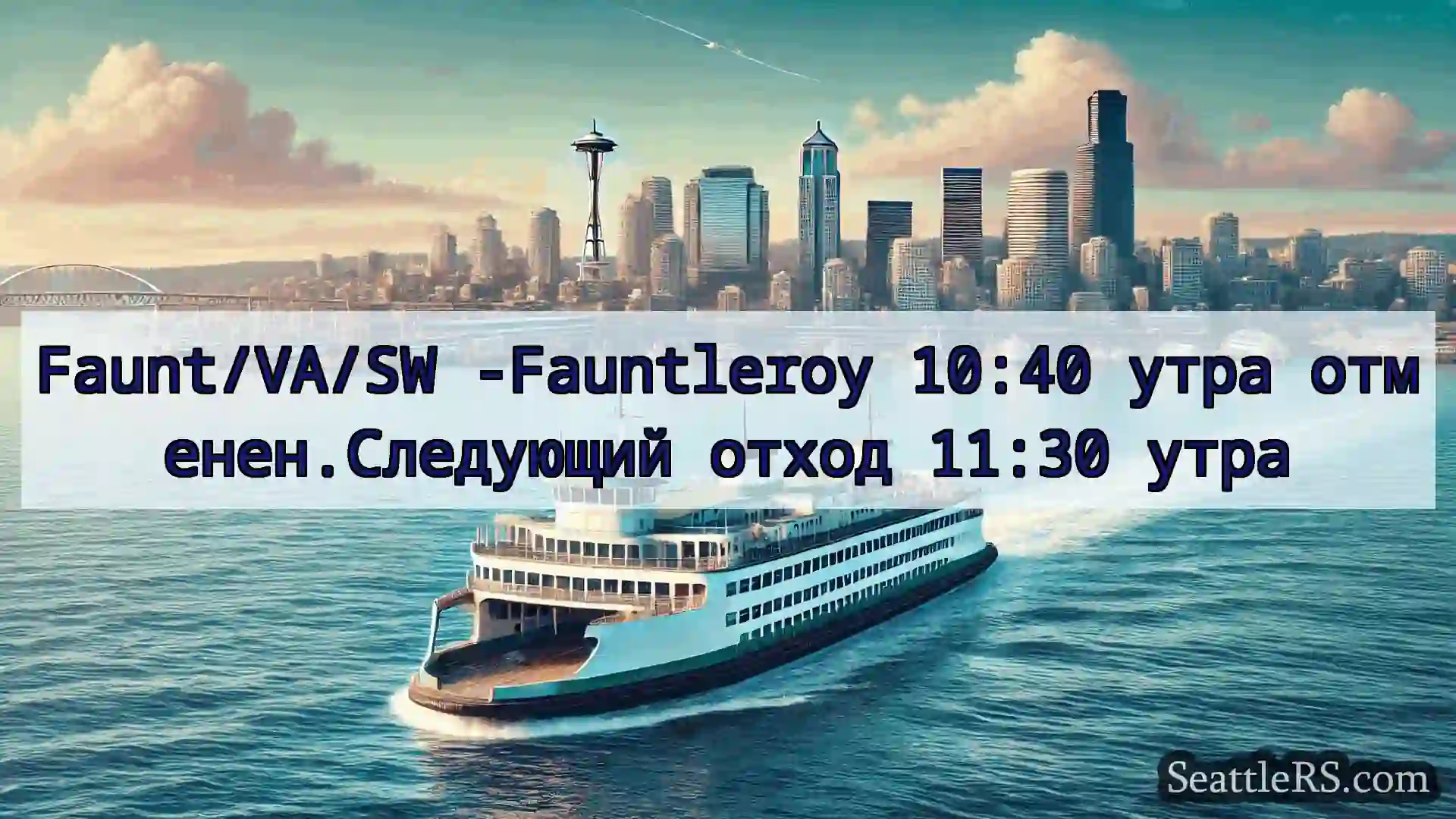 Сиэтл паромные новости Faunt/VA/SW -Fauntleroy 10:40 утра