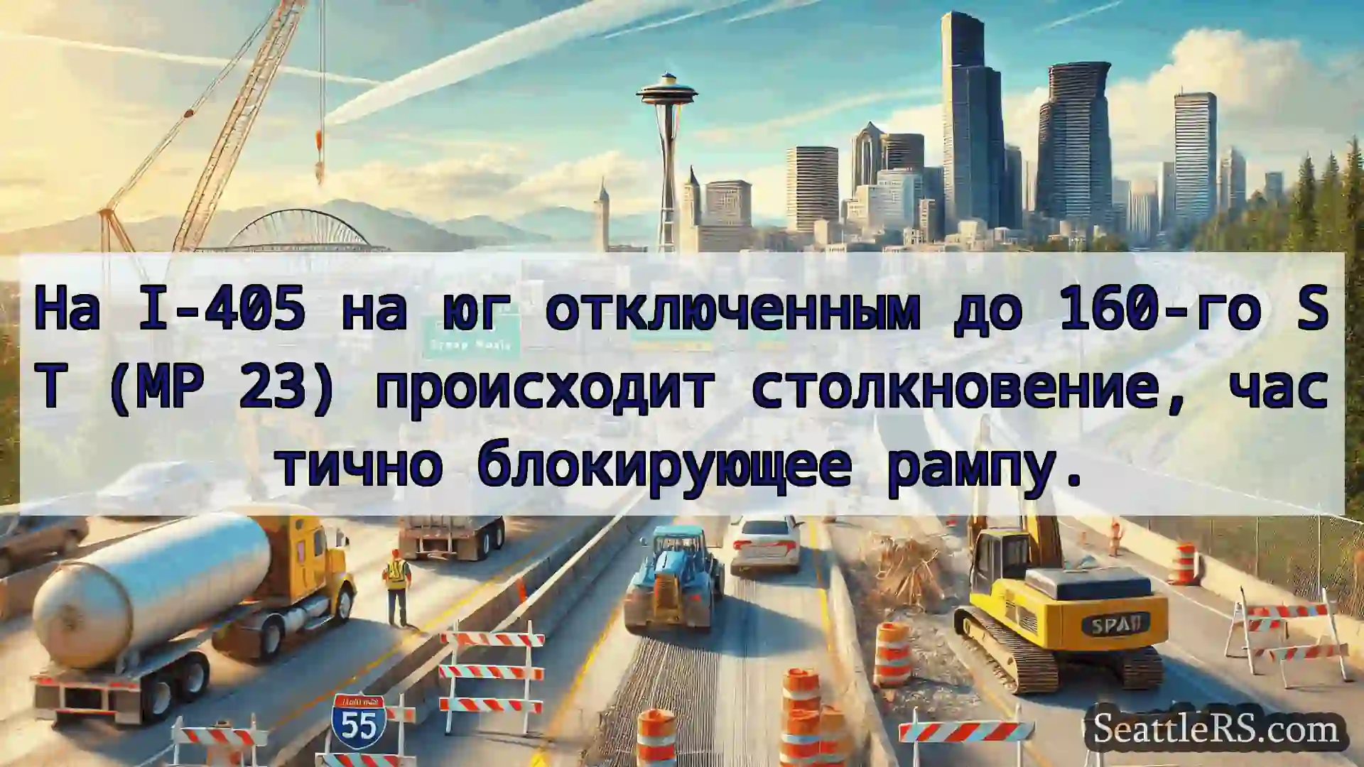 Транспортные новости Сиэтла На I-405 на юг отключенным до