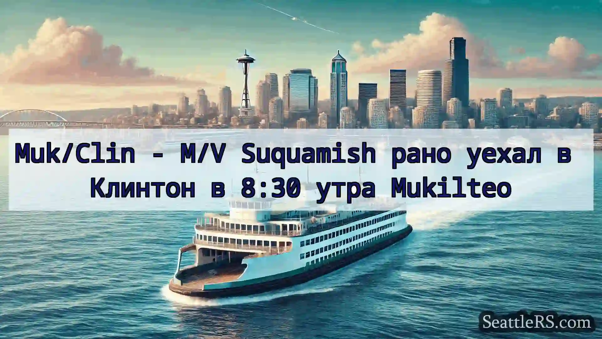 Сиэтл паромные новости Muk/Clin - M/V Suquamish рано