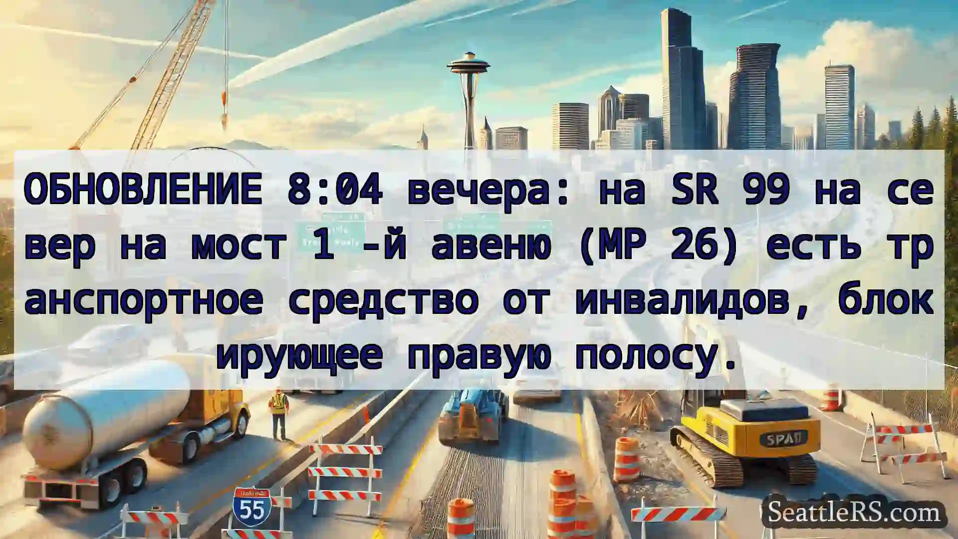 Транспортные новости Сиэтла ОБНОВЛЕНИЕ 8:04 вечера: на SR 99