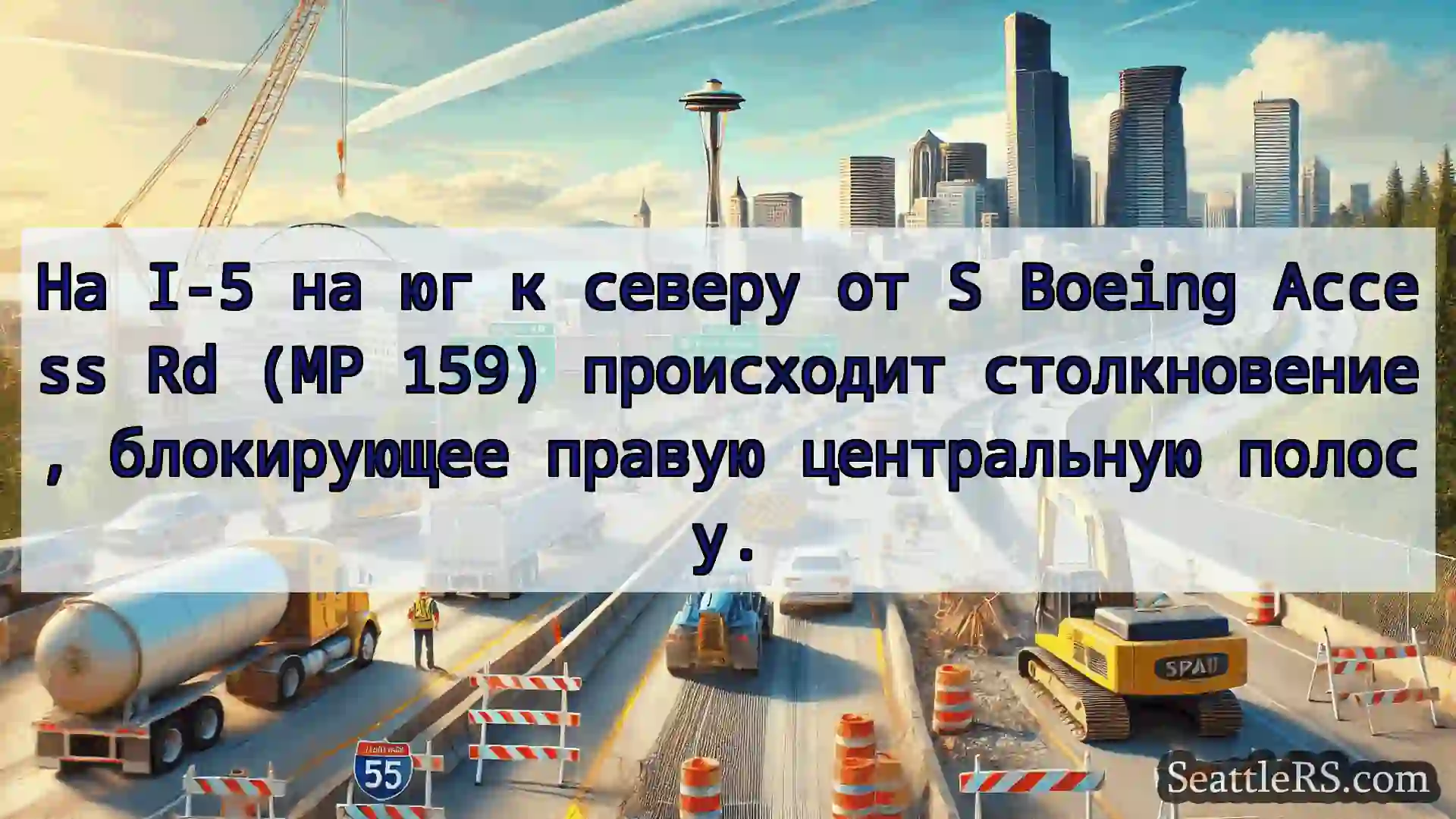 Транспортные новости Сиэтла На I-5 на юг к северу от S Boeing