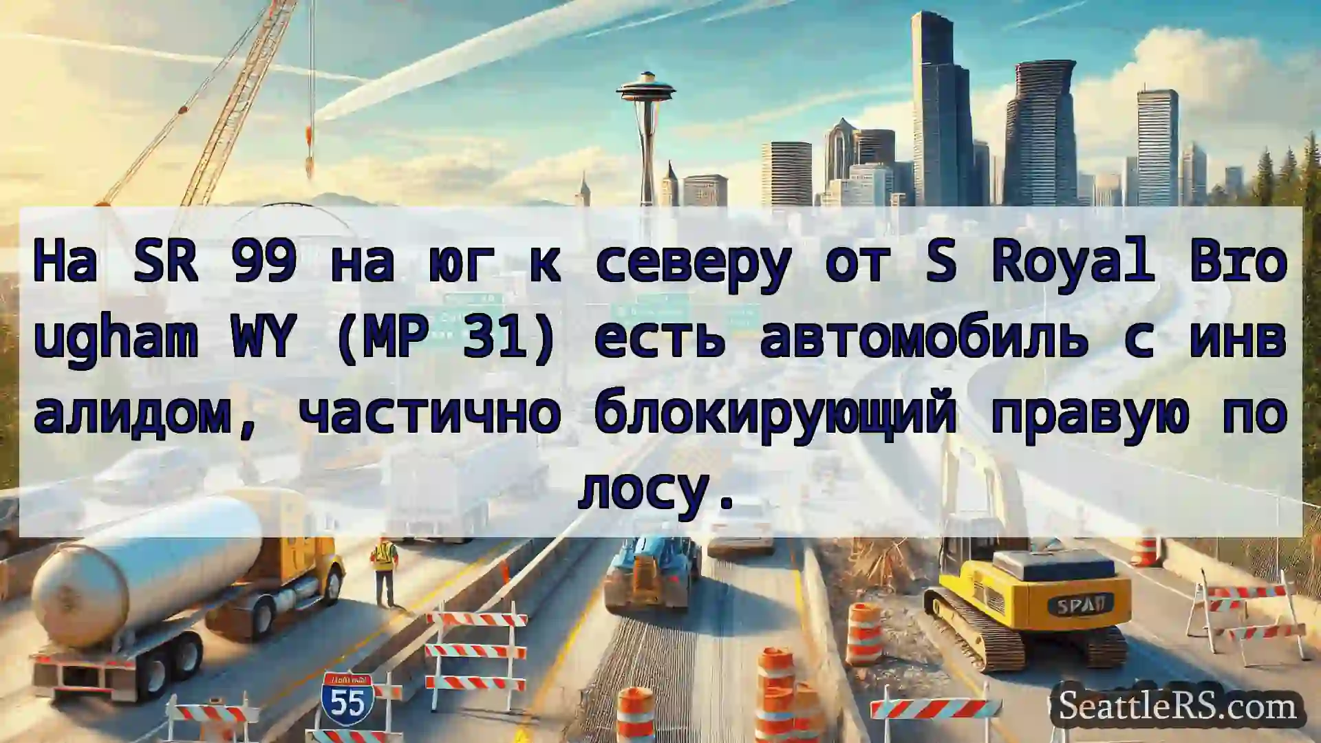 Транспортные новости Сиэтла На SR 99 на юг к северу от S Royal