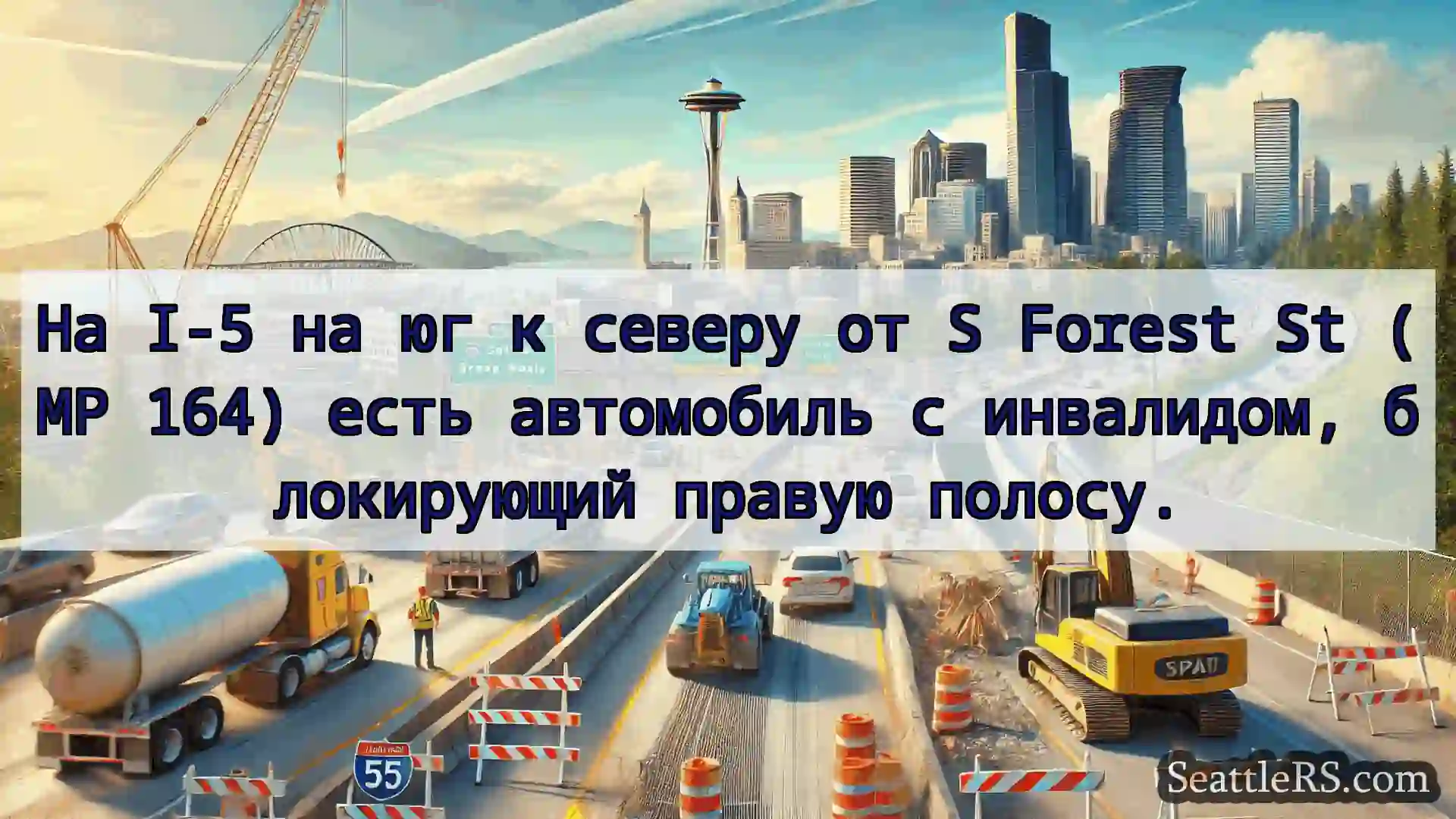 Транспортные новости Сиэтла На I-5 на юг к северу от S Forest