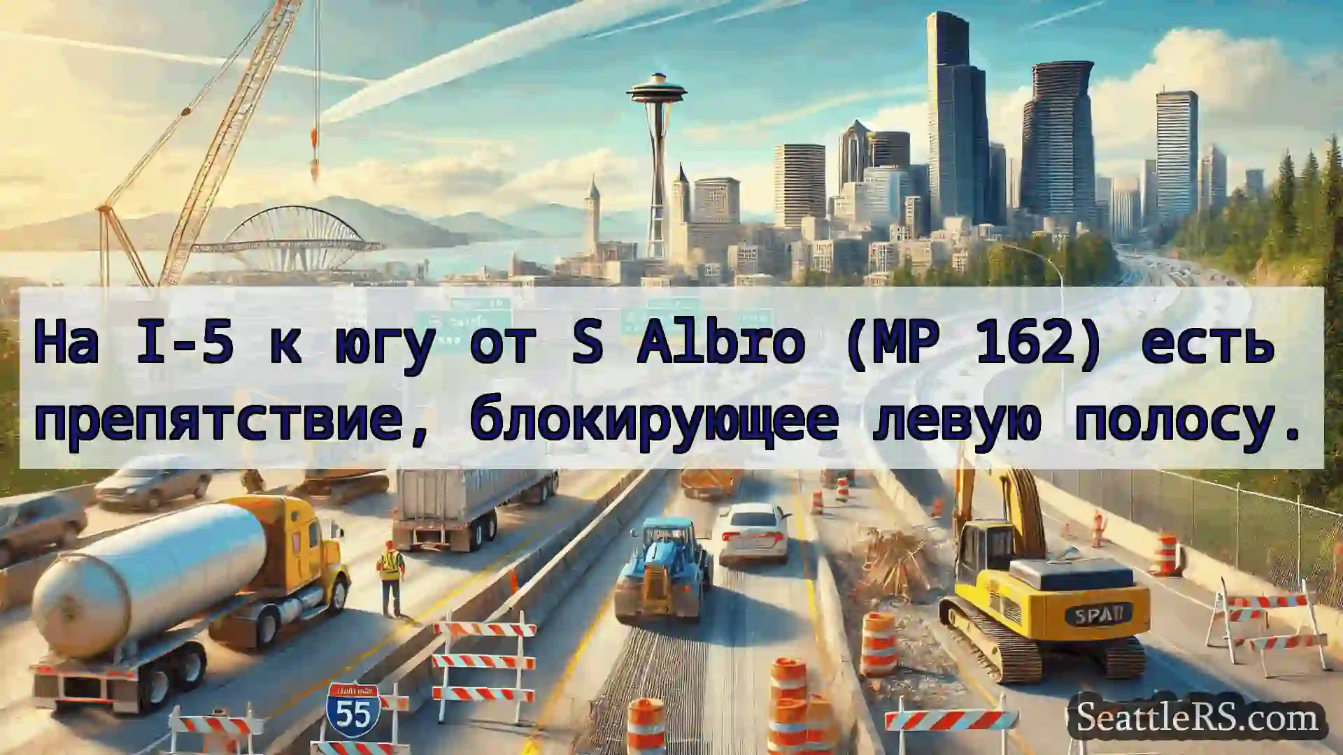 Транспортные новости Сиэтла На I-5 к югу от S Albro (MP 162)