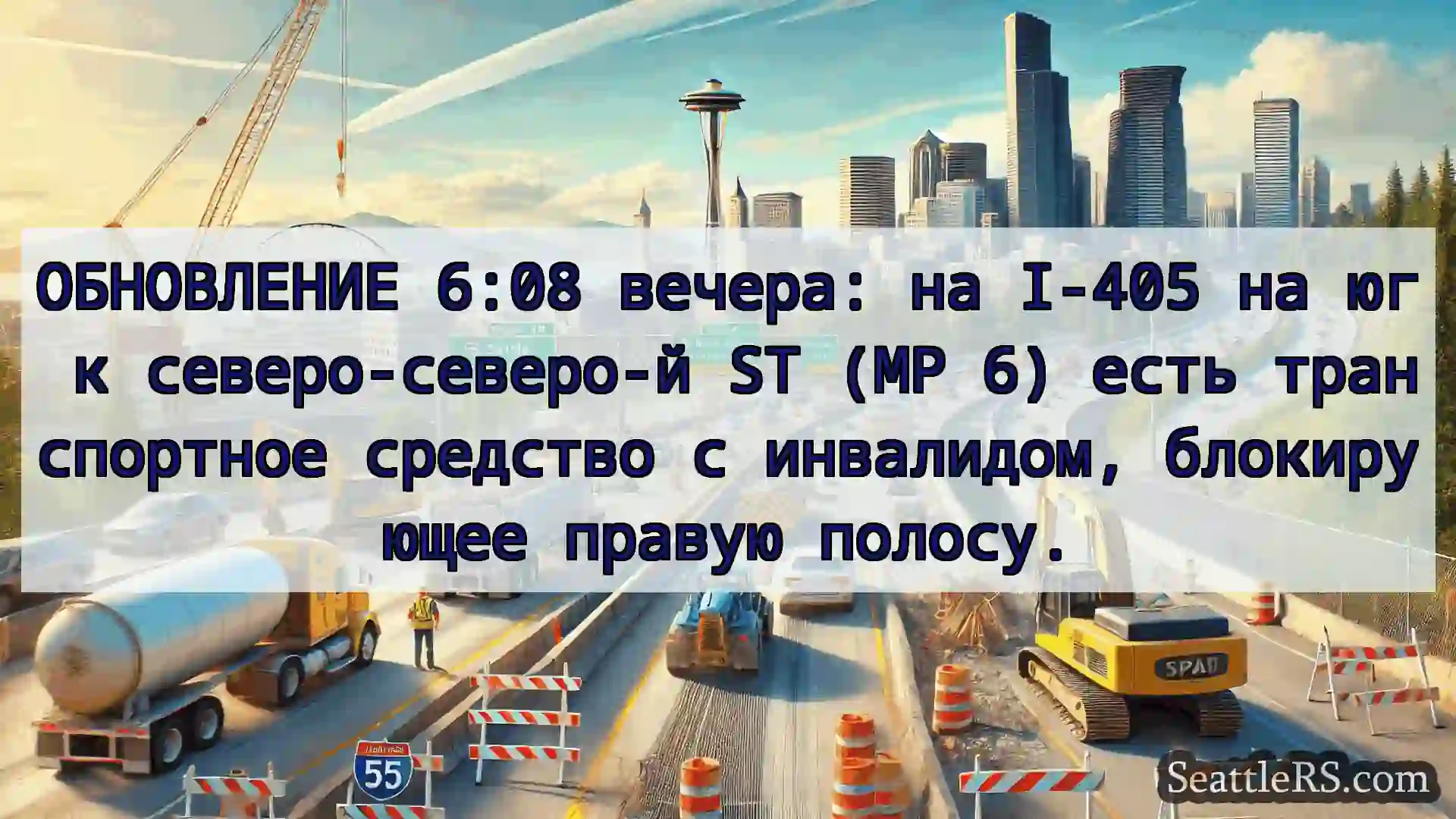 Транспортные новости Сиэтла ОБНОВЛЕНИЕ 6:08 вечера: на I-405