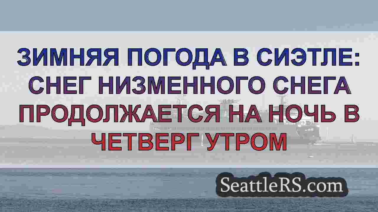 Зимняя погода в Сиэтле: снег низменного