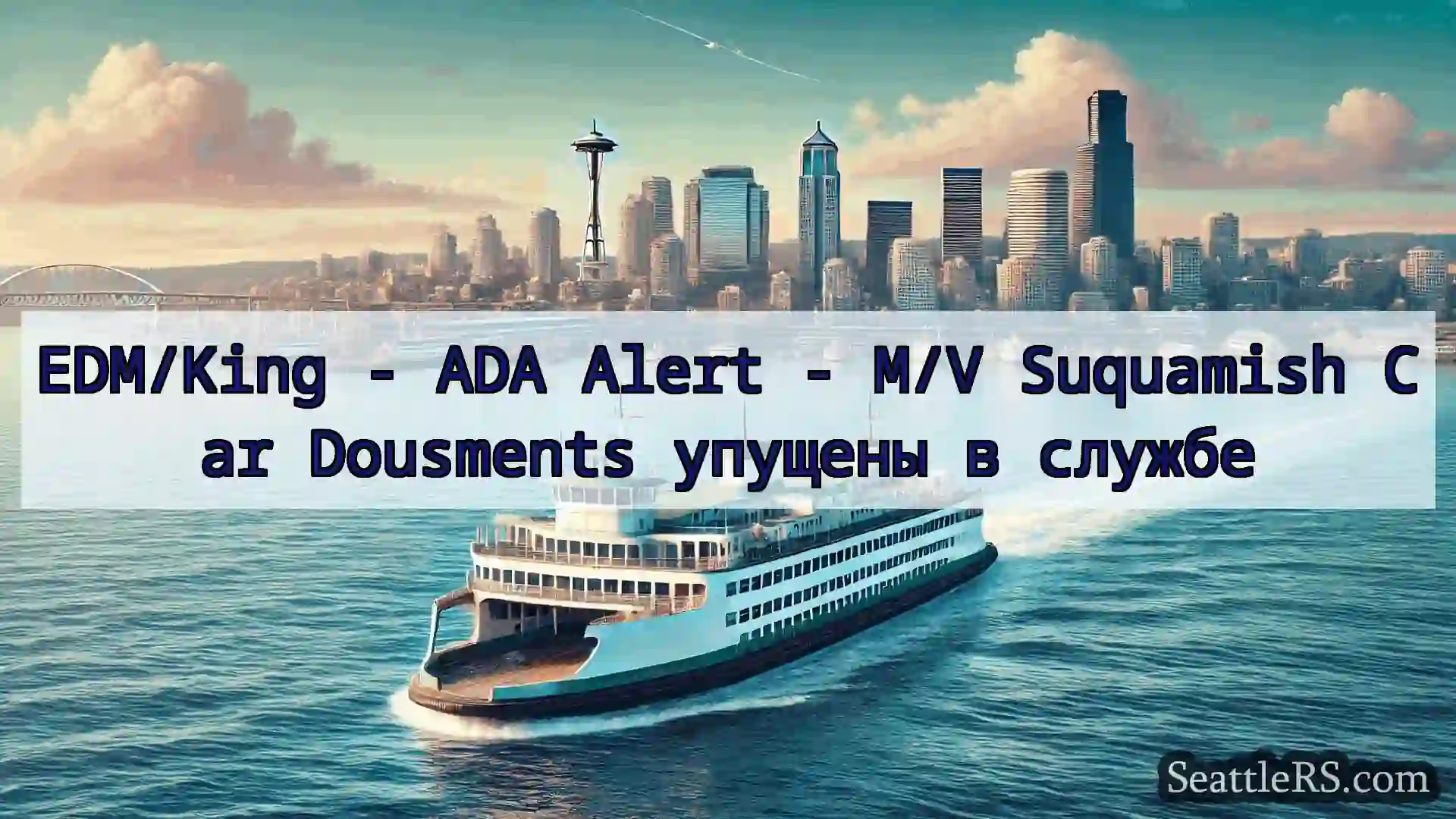 Сиэтл паромные новости EDM/King - ADA Alert - M/V