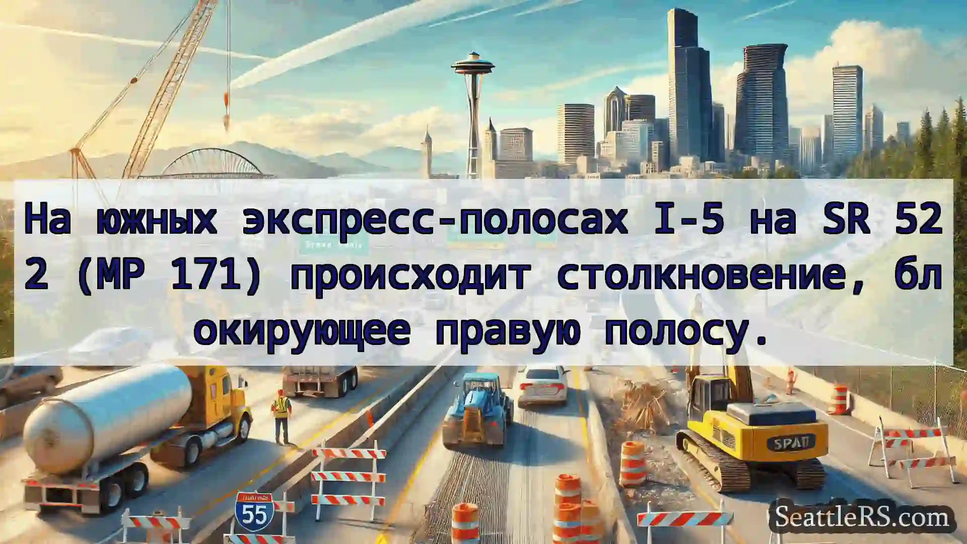 На южных экспресс-полосах I-5 на SR 522 (MP 171)