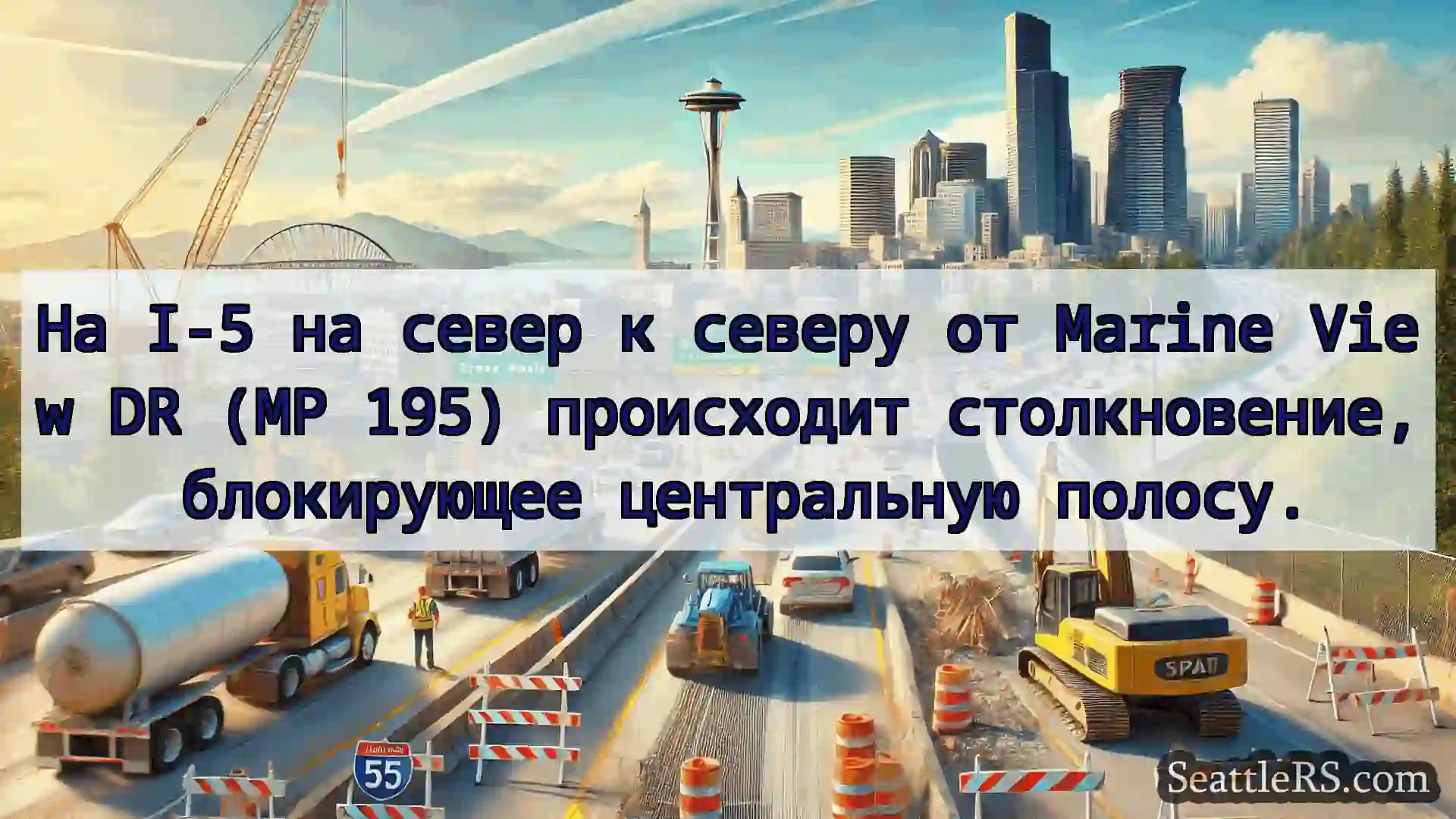 На I-5 на север к северу от Marine View DR (MP