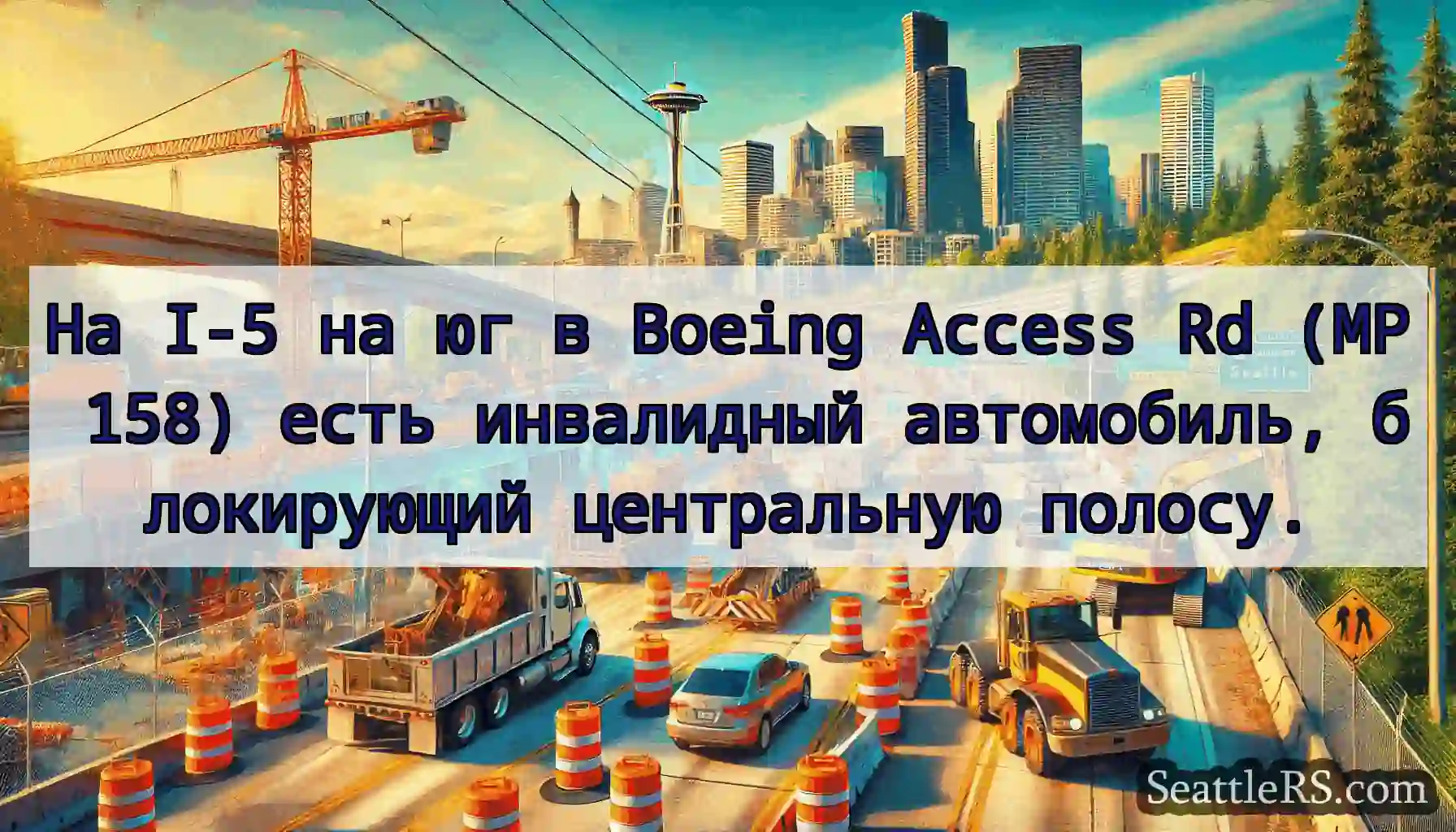 На I-5 на юг в Boeing Access Rd (MP 158) есть