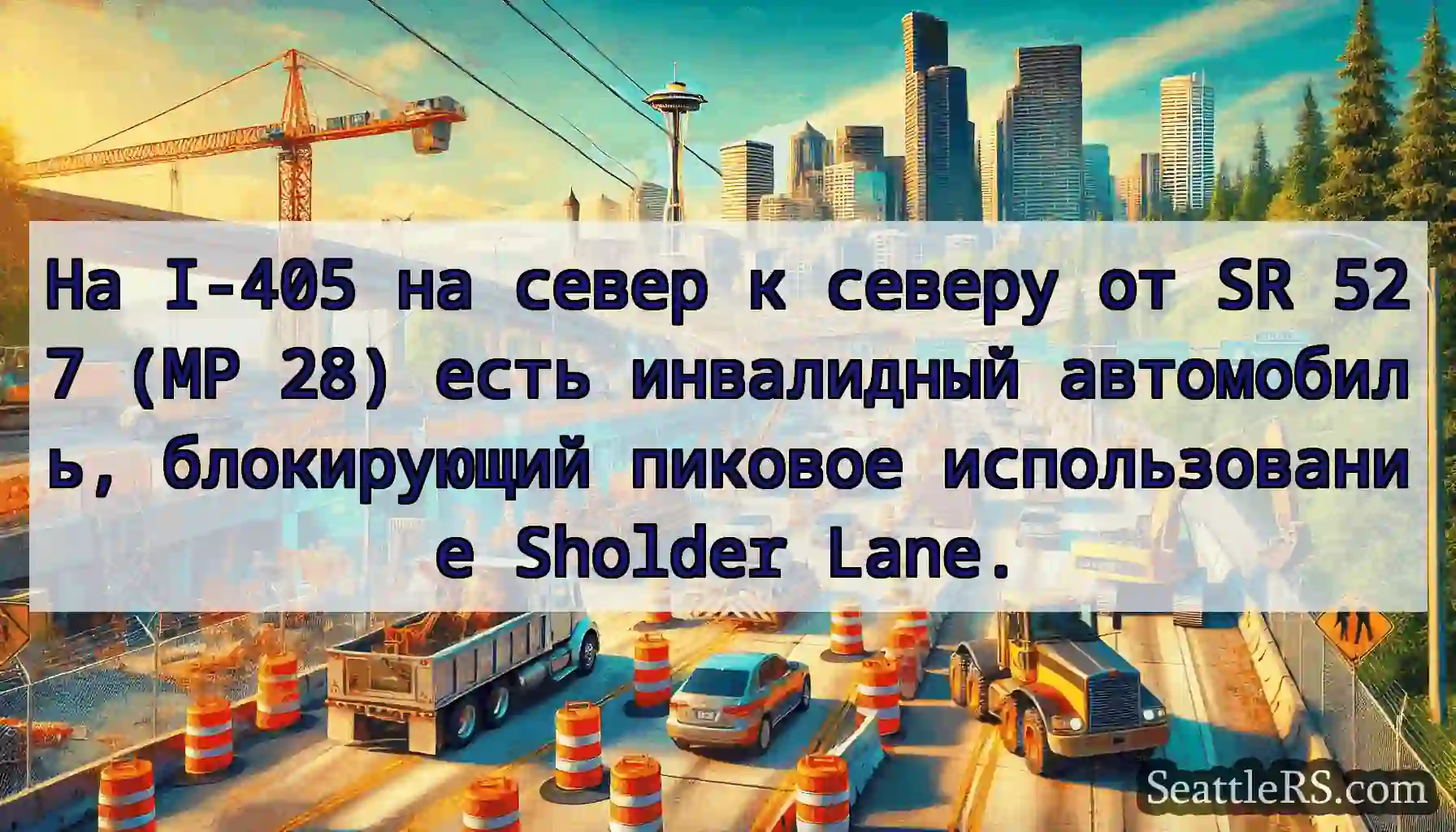 На I-405 на север к северу от SR 527 (MP 28) есть
