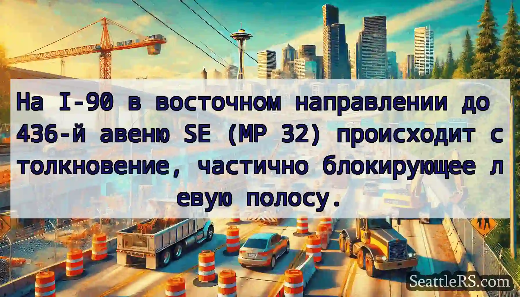 На I-90 в восточном направлении до 436-й авеню SE