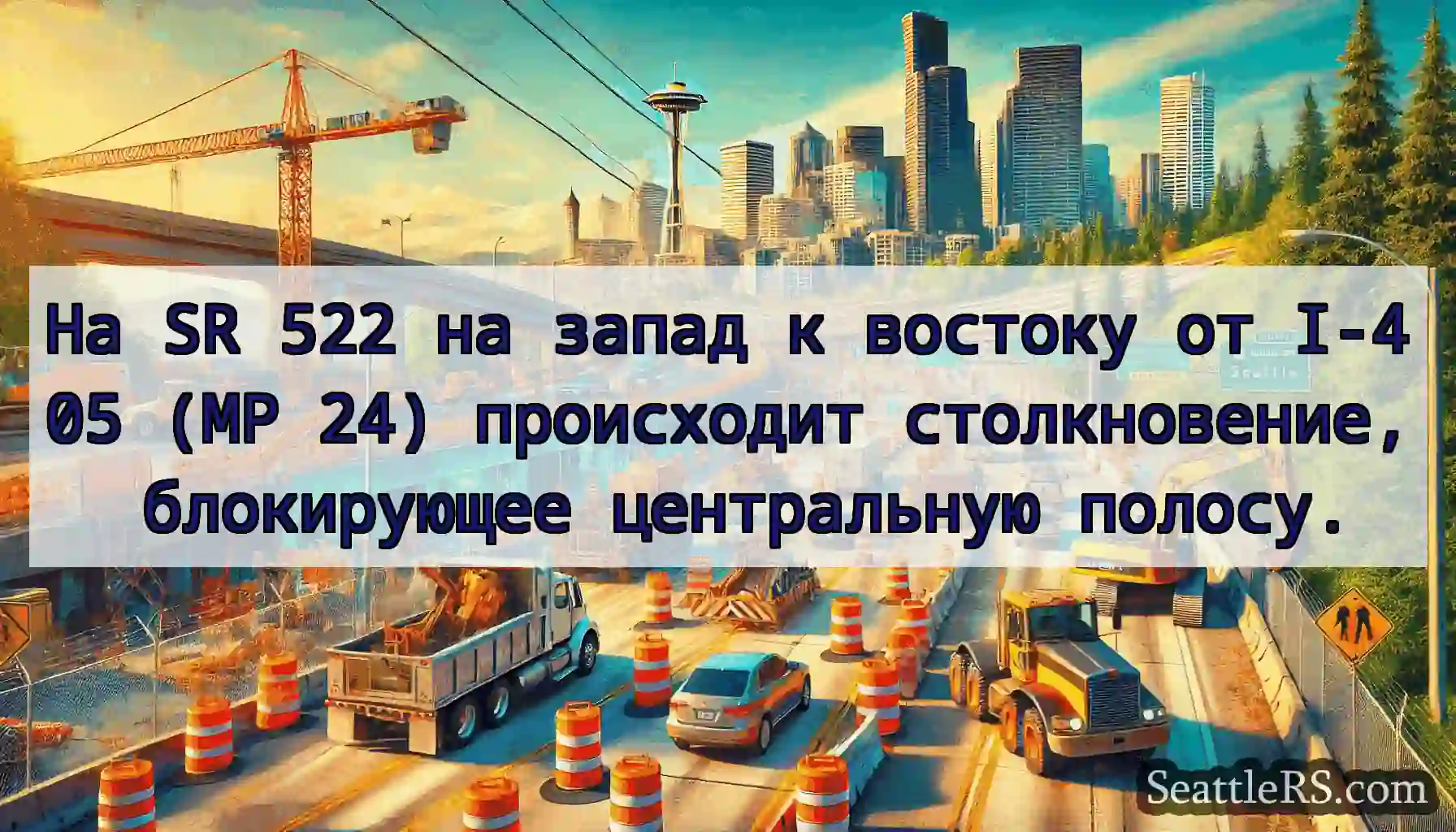 На SR 522 на запад к востоку от I-405 (MP 24)
