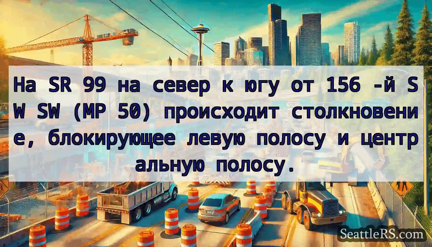 На SR 99 на север к югу от 156 -й SW SW (MP 50)