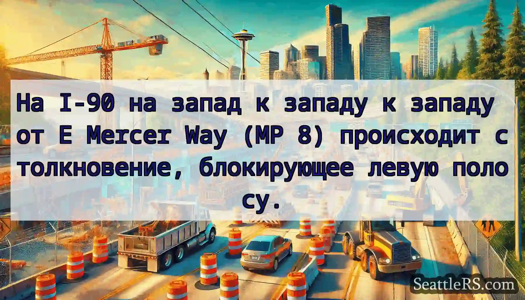 На I-90 на запад к западу к западу от E Mercer
