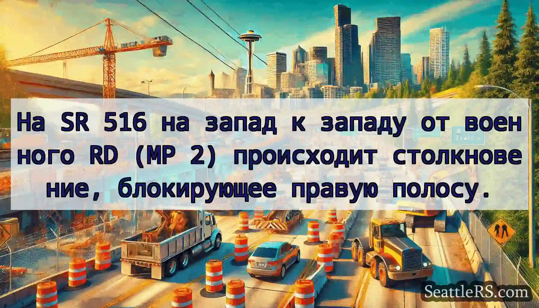 На SR 516 на запад к западу от военного RD (MP 2)