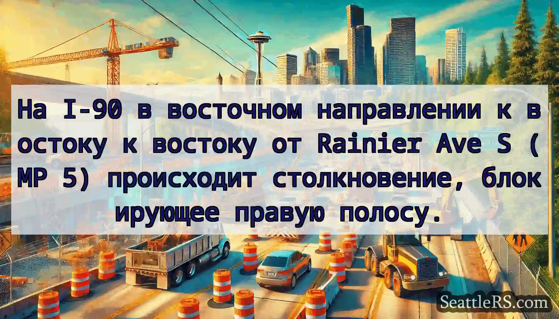 На I-90 в восточном направлении к востоку к