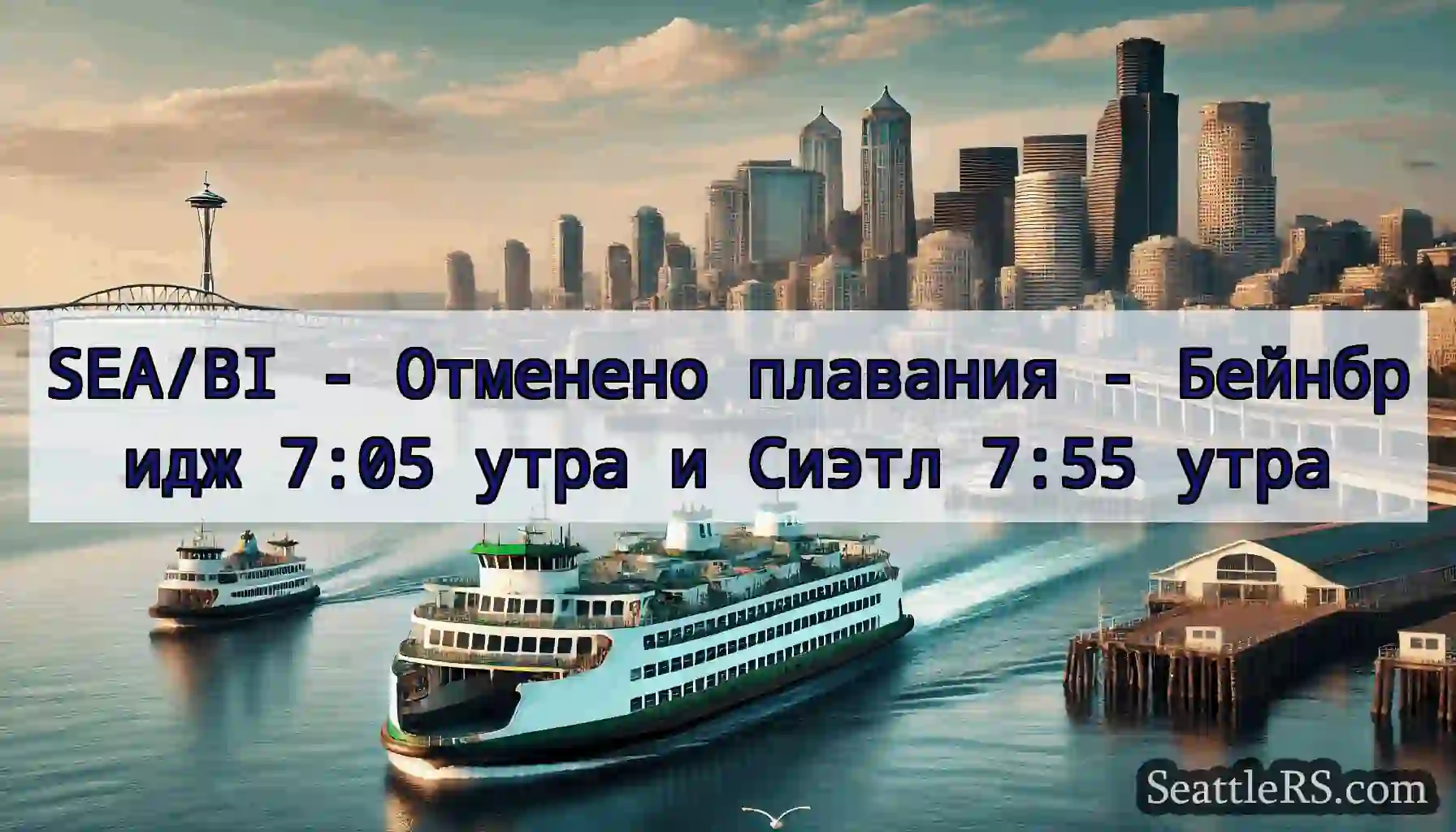 SEA/BI - Отменено плавания - Бейнбридж 7:05 утра