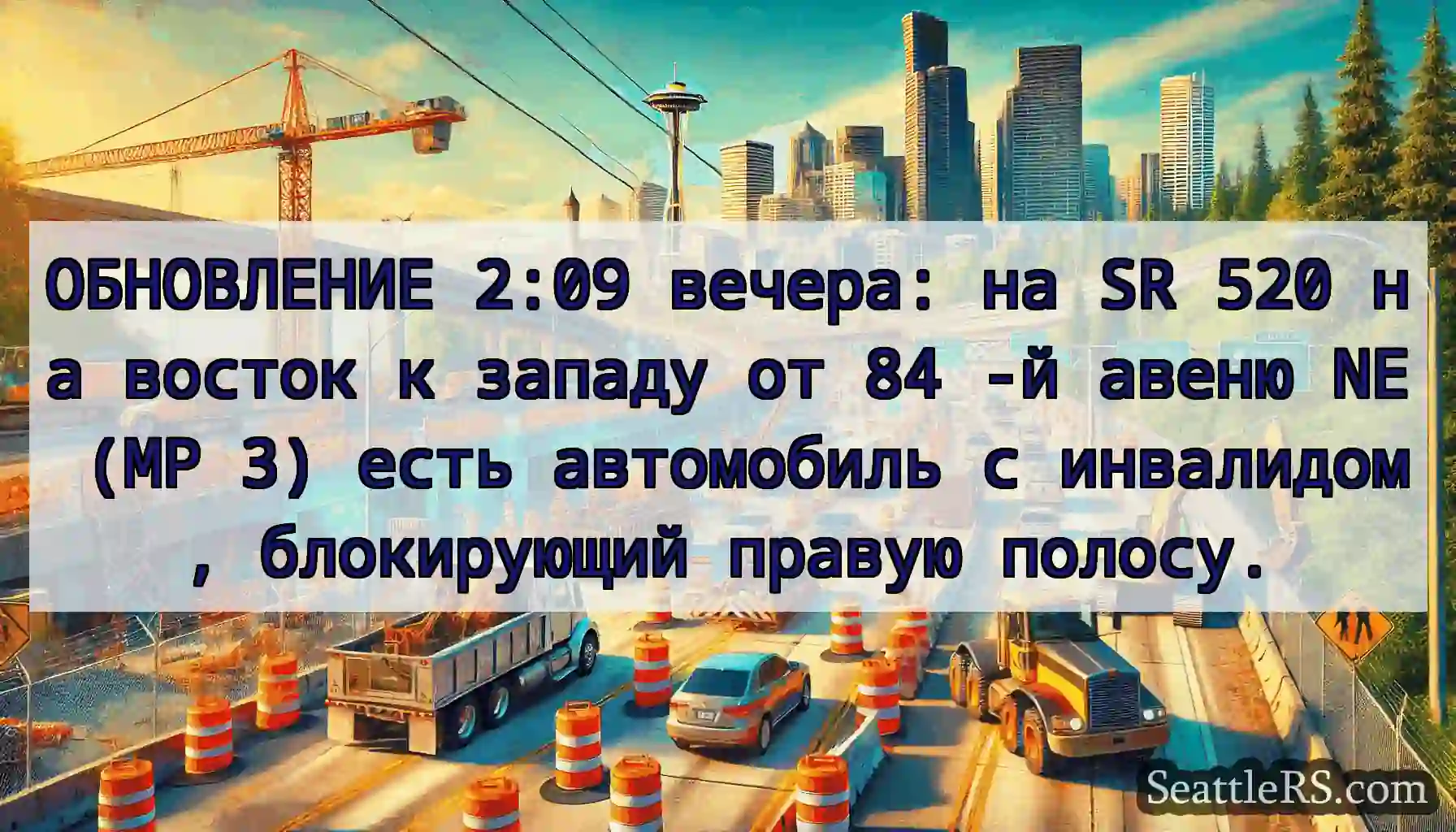 ОБНОВЛЕНИЕ 2:09 вечера: на SR 520 на восток к