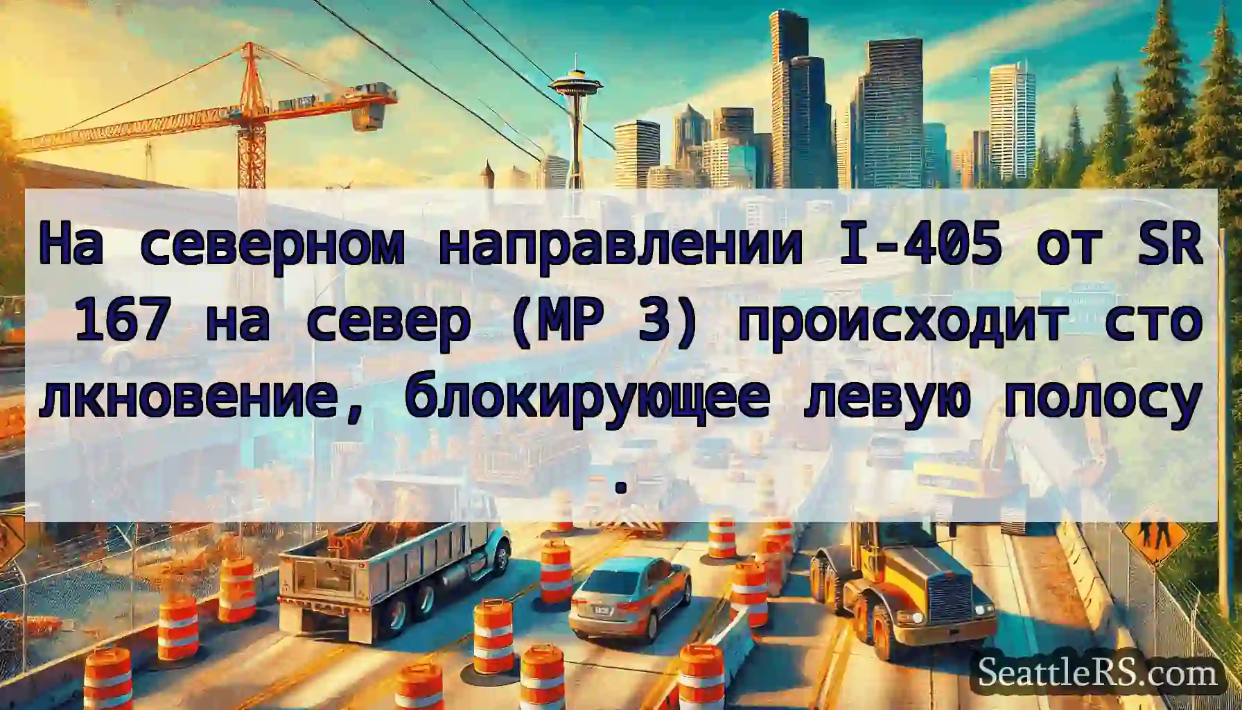 На северном направлении I-405 от SR 167 на север