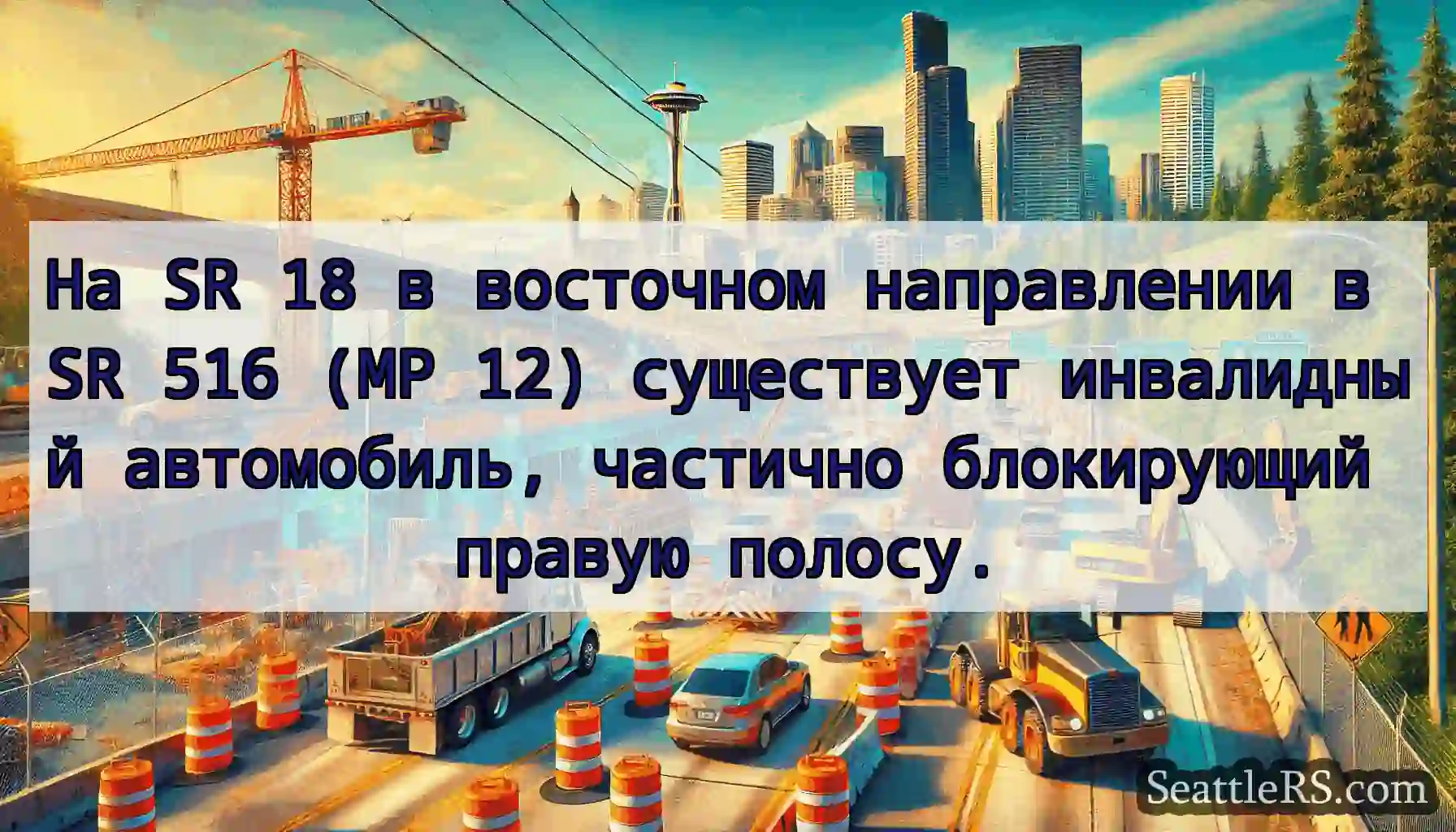 На SR 18 в восточном направлении в SR 516 (MP 12)