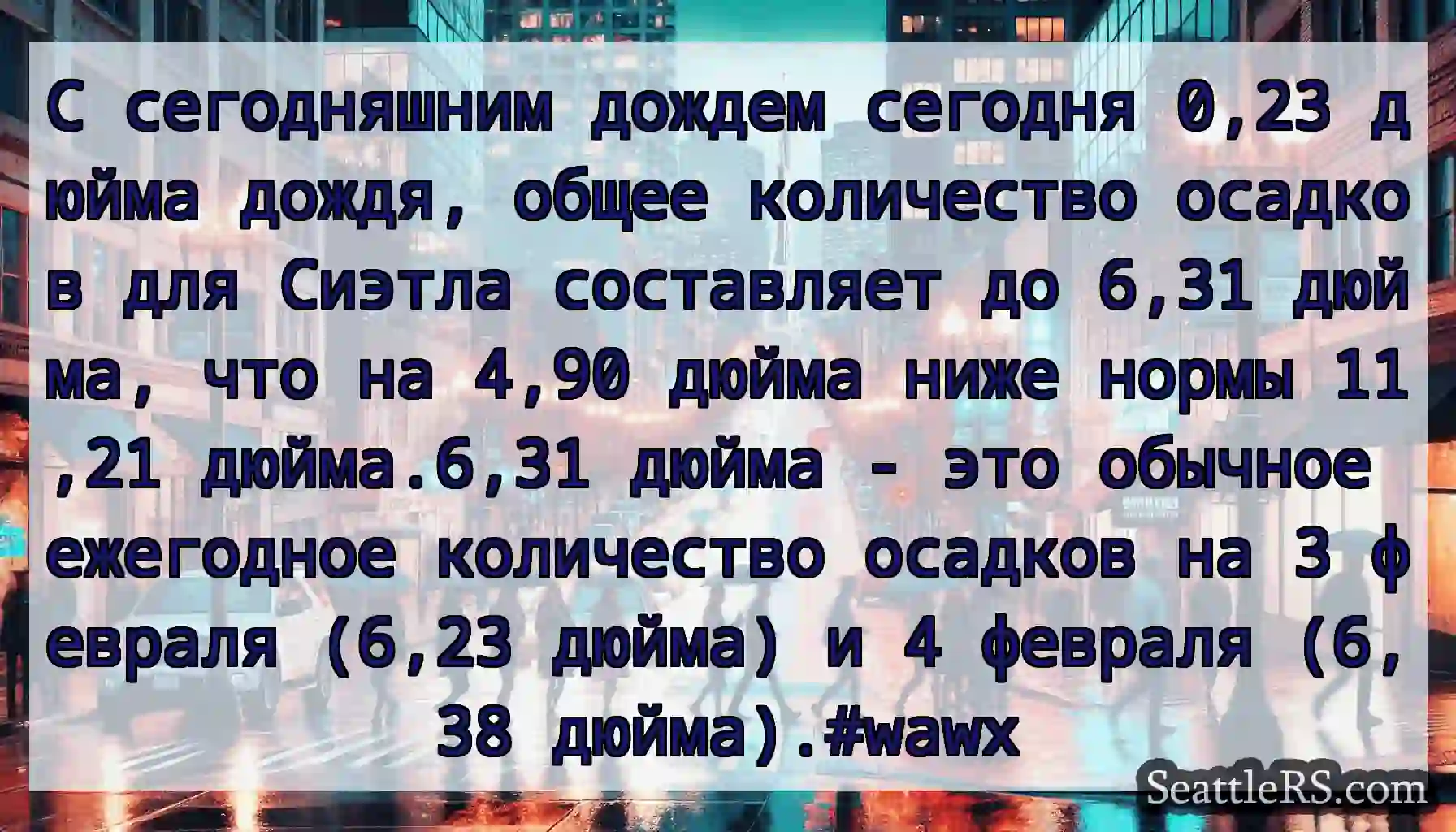 С сегодняшним дождем сегодня 0,23 дюйма дождя,