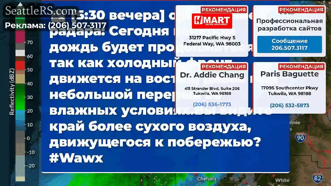 [5:30 вечера] обновление радара: