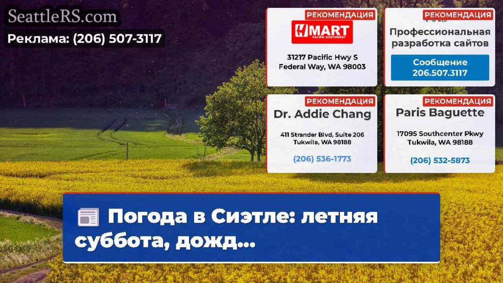Погода в Сиэтле: летняя суббота, дожд...