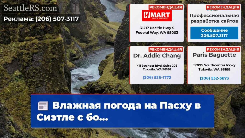 Влажная погода на Пасху в Сиэтле с бо...