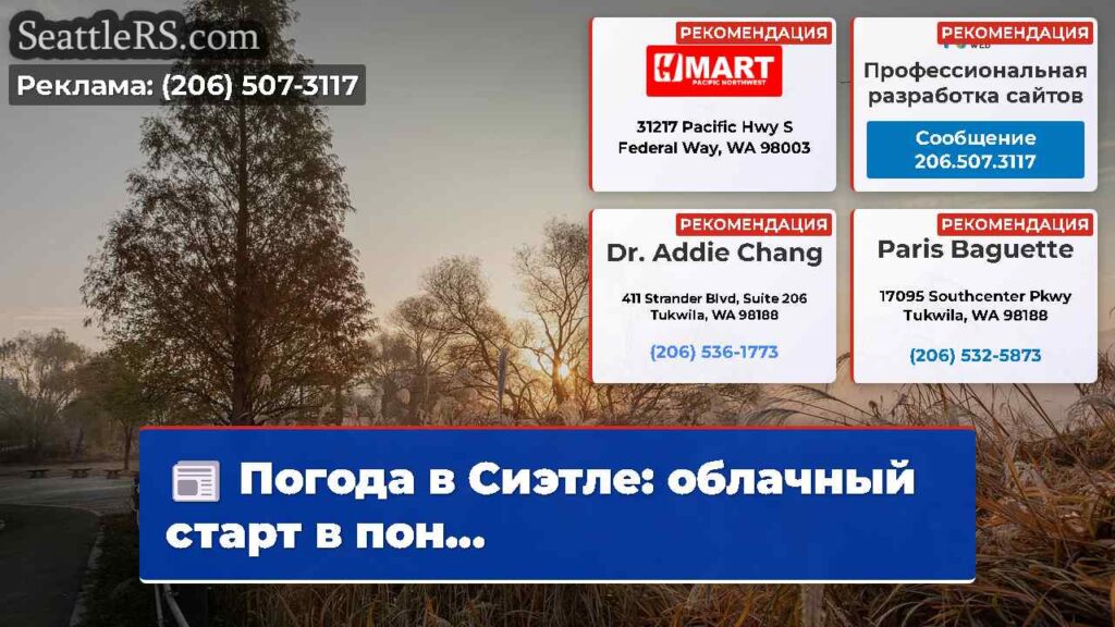 Погода в Сиэтле: облачный старт в пон...