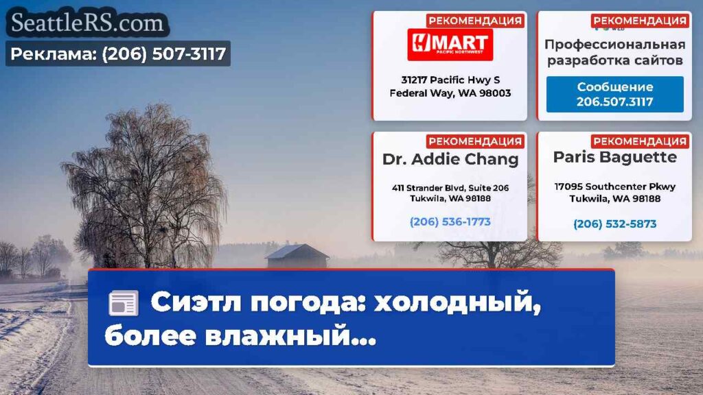 Сиэтл погода: холодный, более влажный...