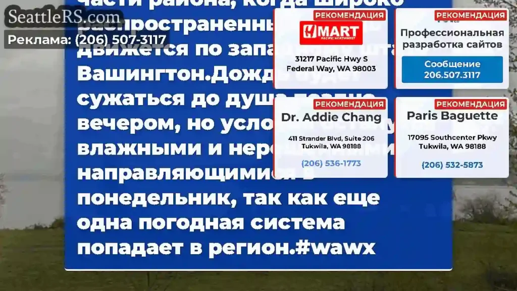 Это довольно серый и влажный вечер на большей