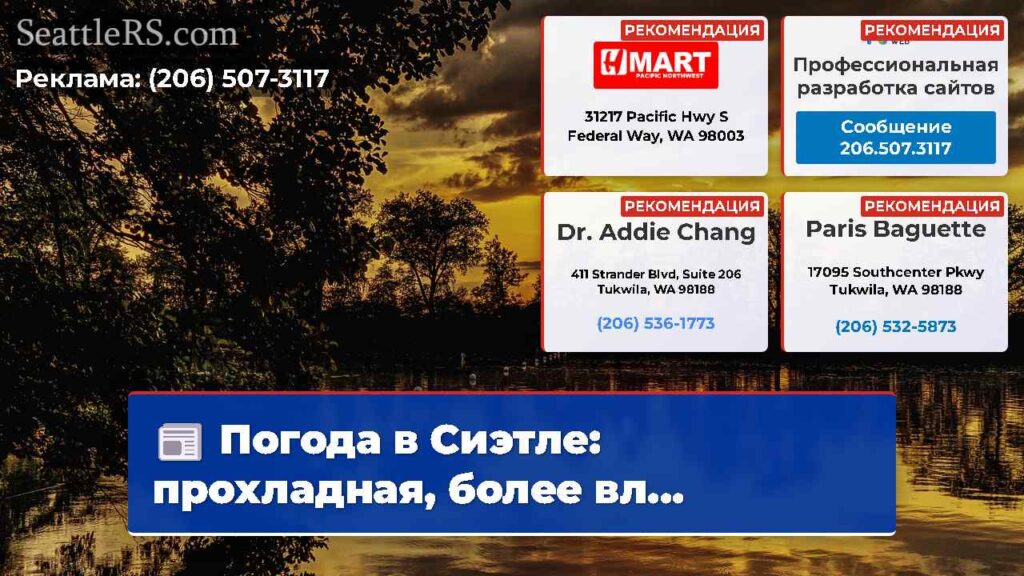 Погода в Сиэтле: прохладная, более вл...