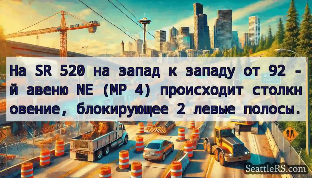 На SR 520 на запад к западу от 92 -й авеню NE (MP